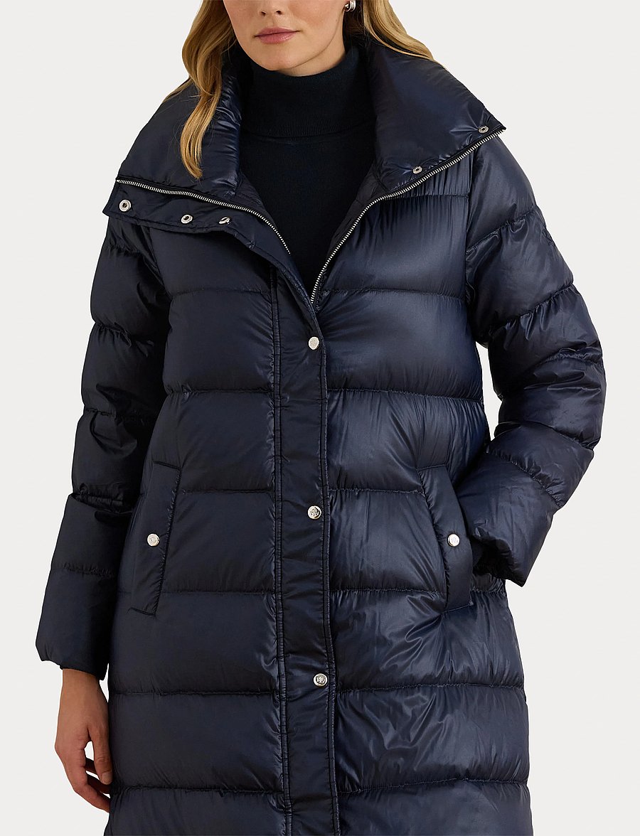 Lauren Ralph Lauren - Metallic Funnelneck Down Maxicoat - winterjassen - dk navy - 5