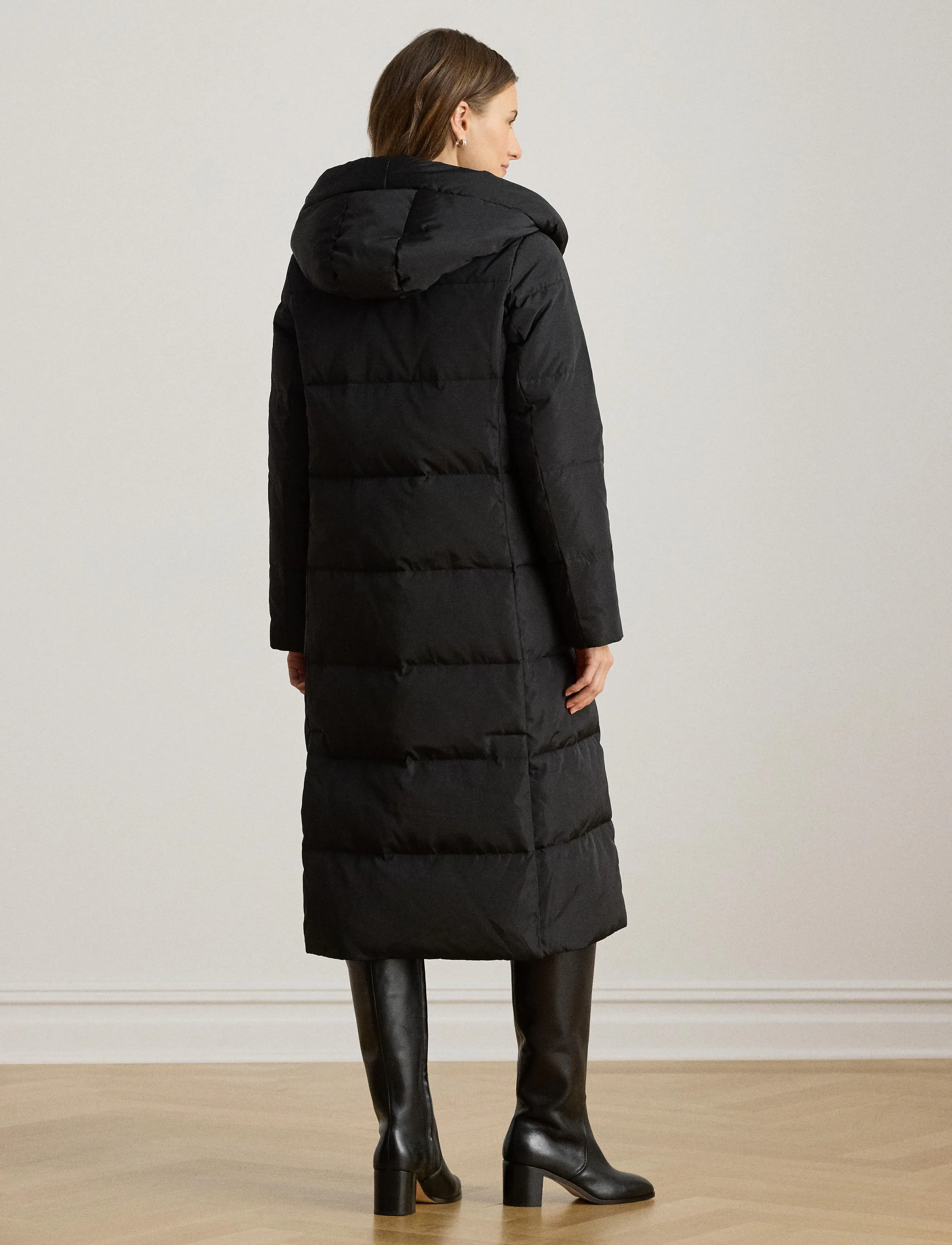 Lauren Ralph Lauren - Hooded Channel-Quilted Down Puffer Coat - vinterjakker - black - 2