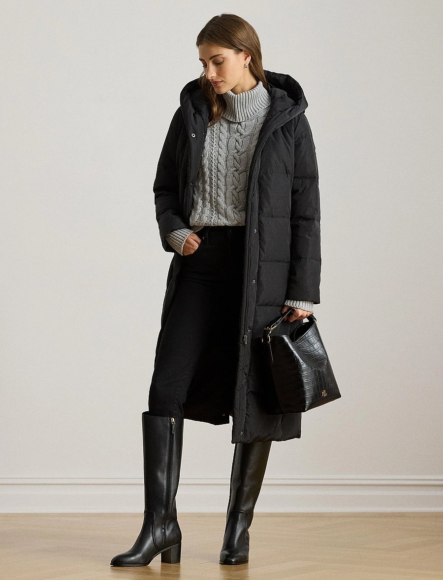 Lauren Ralph Lauren - Hooded Channel-Quilted Down Puffer Coat - winterjacken - black - 3