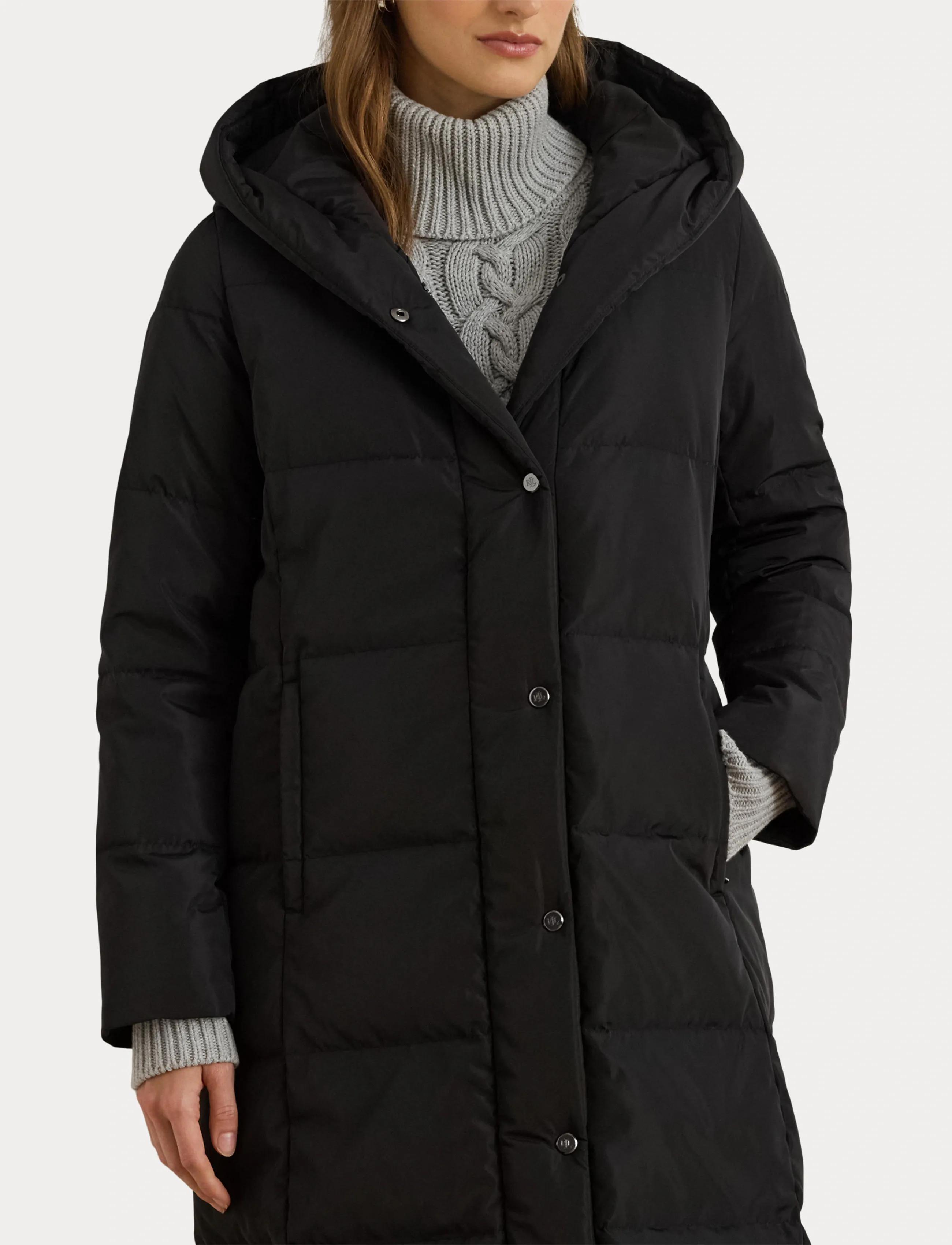 Lauren Ralph Lauren - Hooded Channel-Quilted Down Puffer Coat - vinterjakker - black - 5