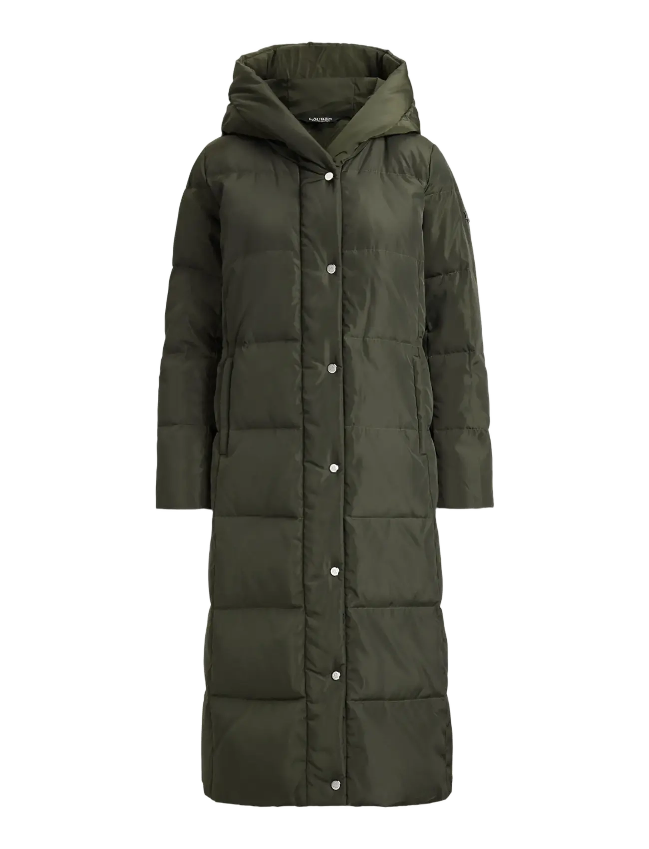 LAUREN RALPH LAUREN Hooded Channel-Quilted Down Puffer Mantel Grün - S - Damen