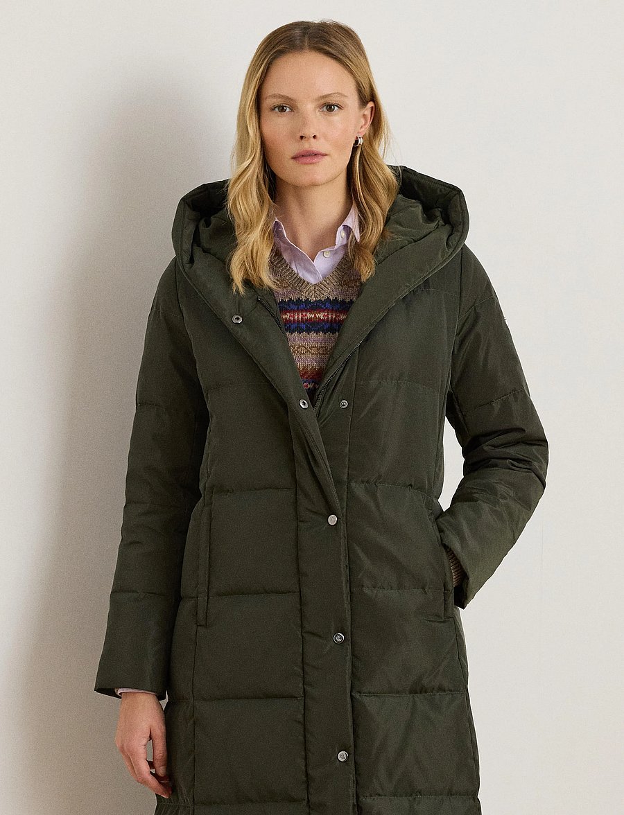 Lauren Ralph Lauren - Hooded Channel-Quilted Down Puffer Coat - vinterjackor - litchfield loden - 0