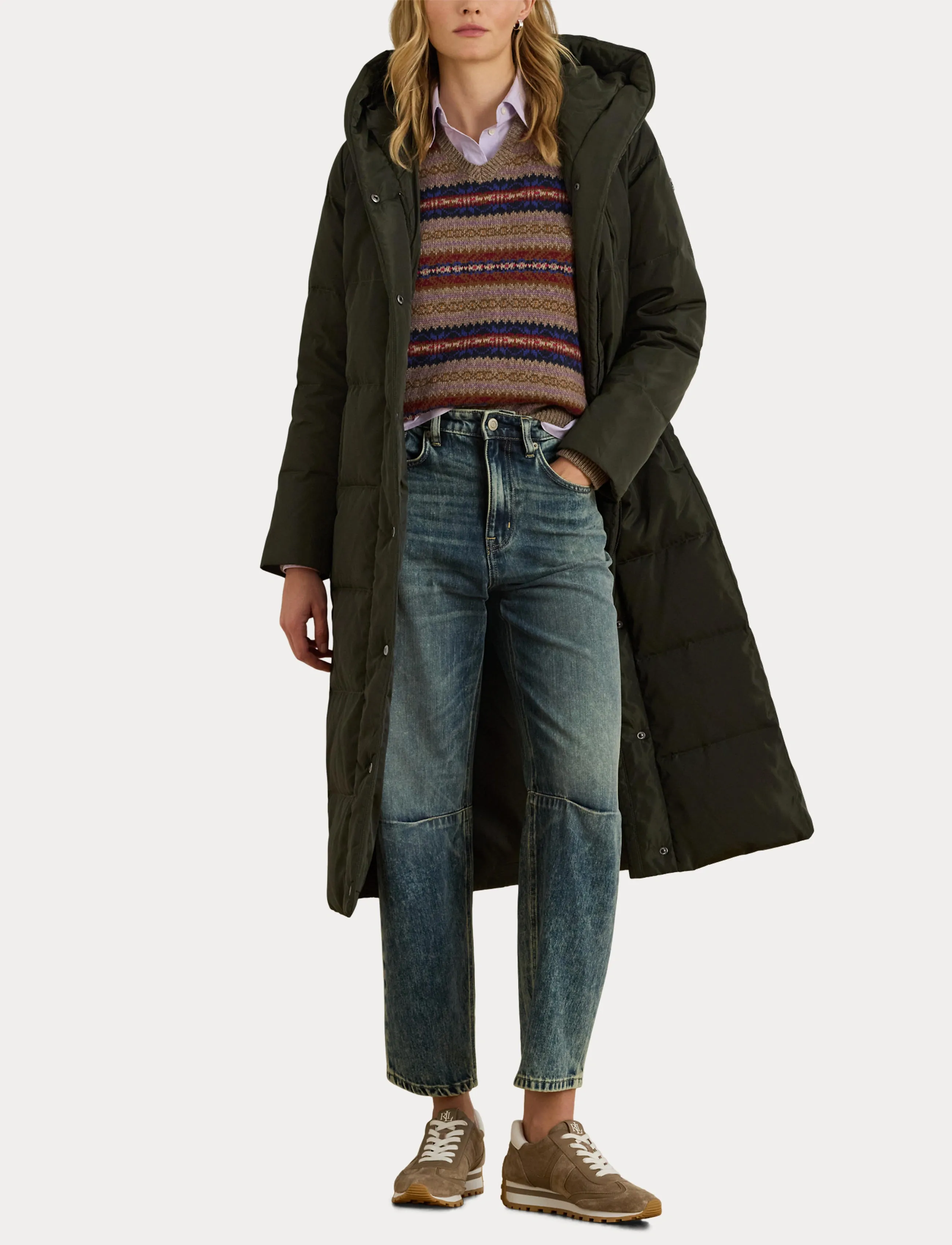 Hooded Channel-Quilted Down Puffer Coat 4