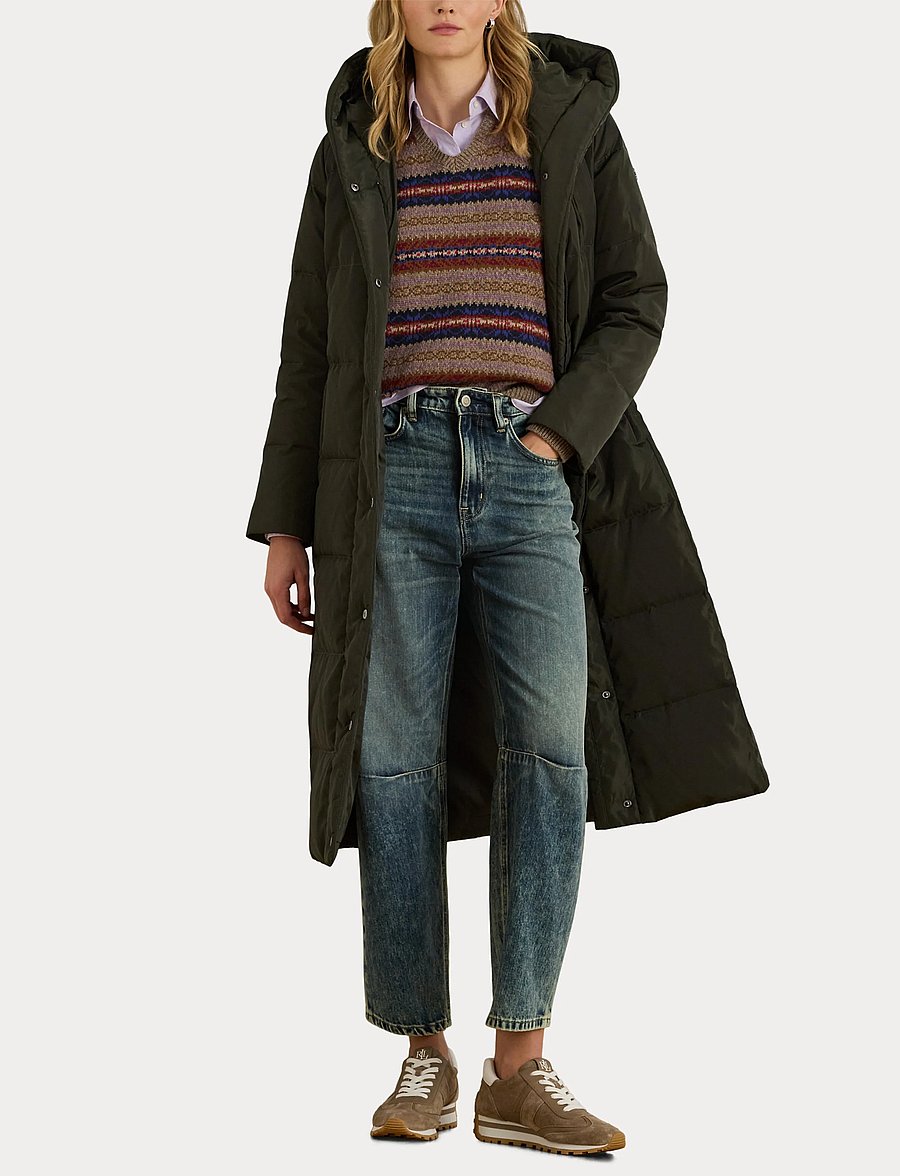 Lauren Ralph Lauren - Hooded Channel-Quilted Down Puffer Coat - vinterjackor - litchfield loden - 4