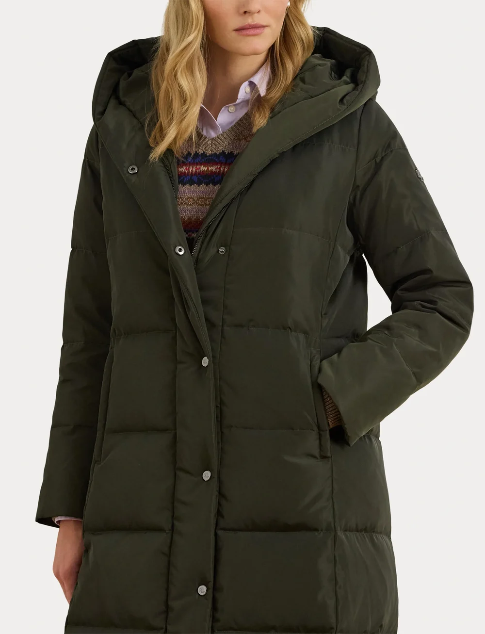 Lauren Ralph Lauren - Hooded Channel-Quilted Down Puffer Coat - dunkappor - litchfield loden - 5