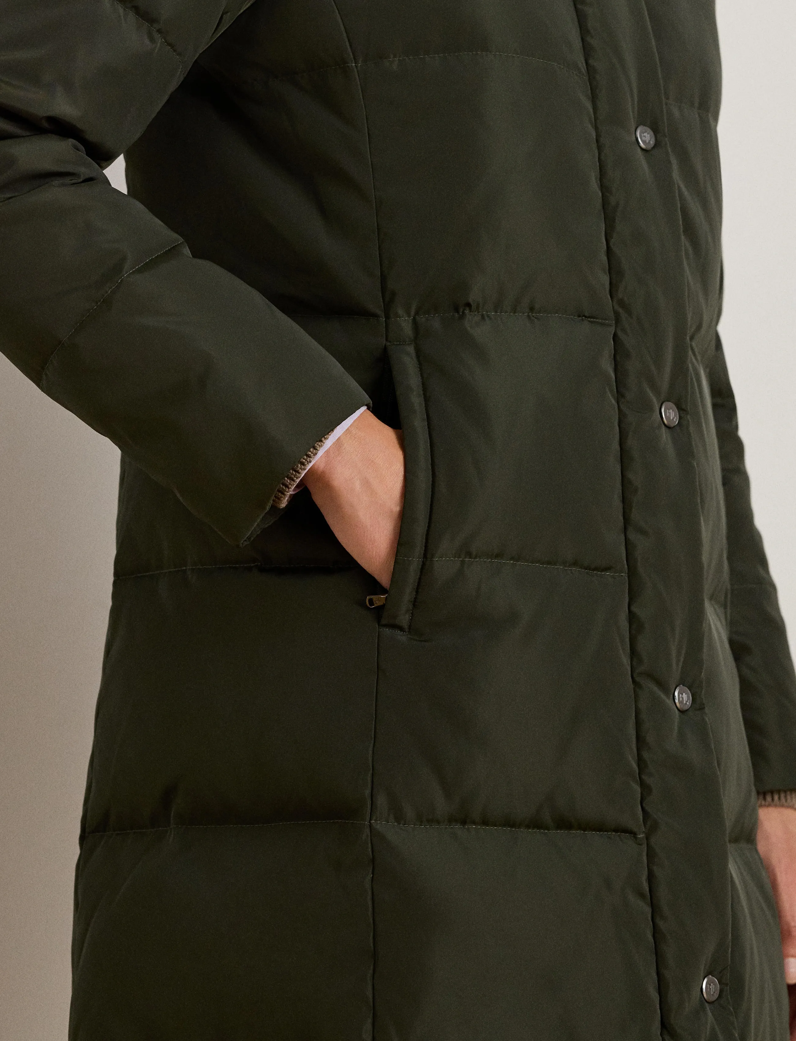 Hooded Channel-Quilted Down Puffer Coat 7