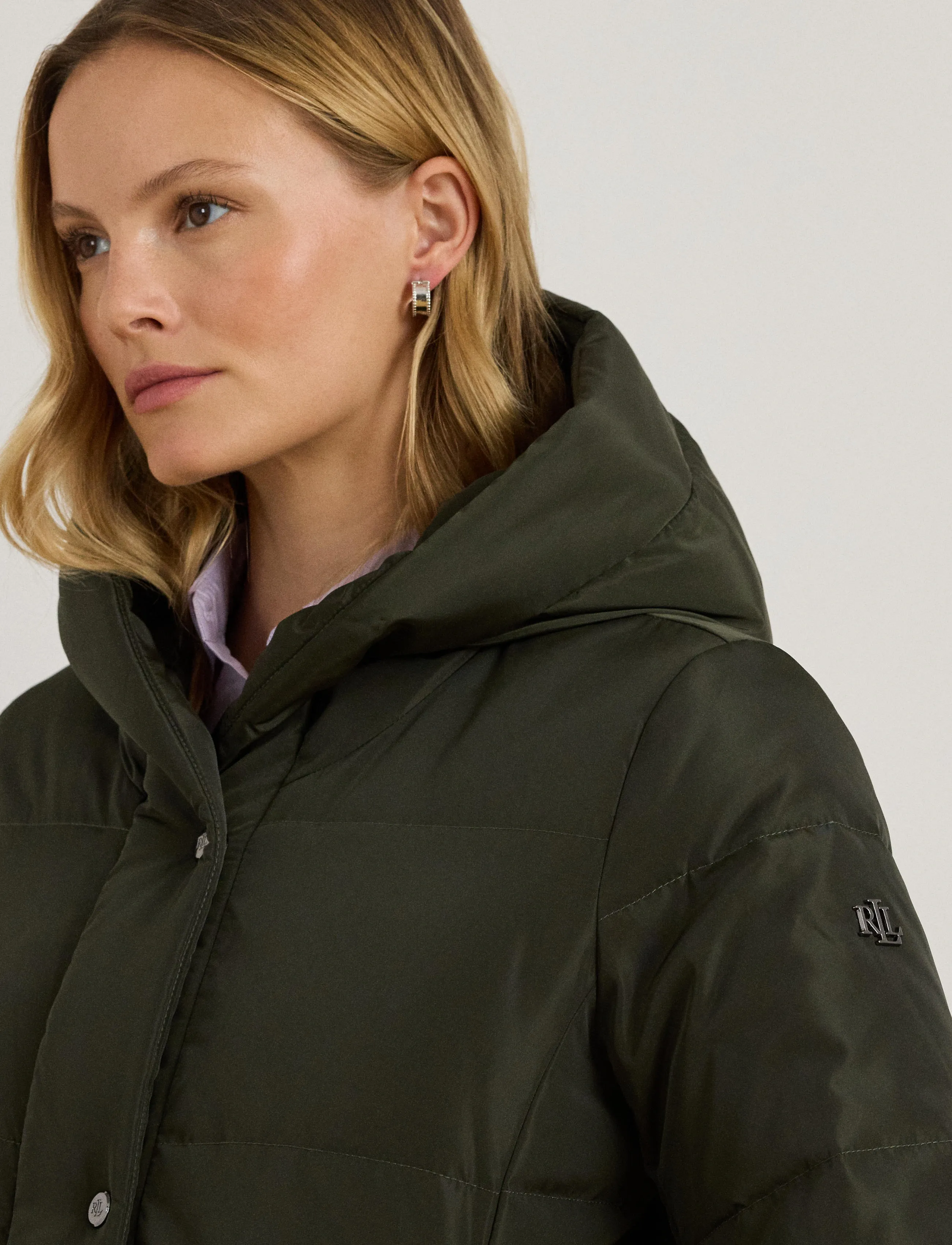Hooded Channel-Quilted Down Puffer Coat 9