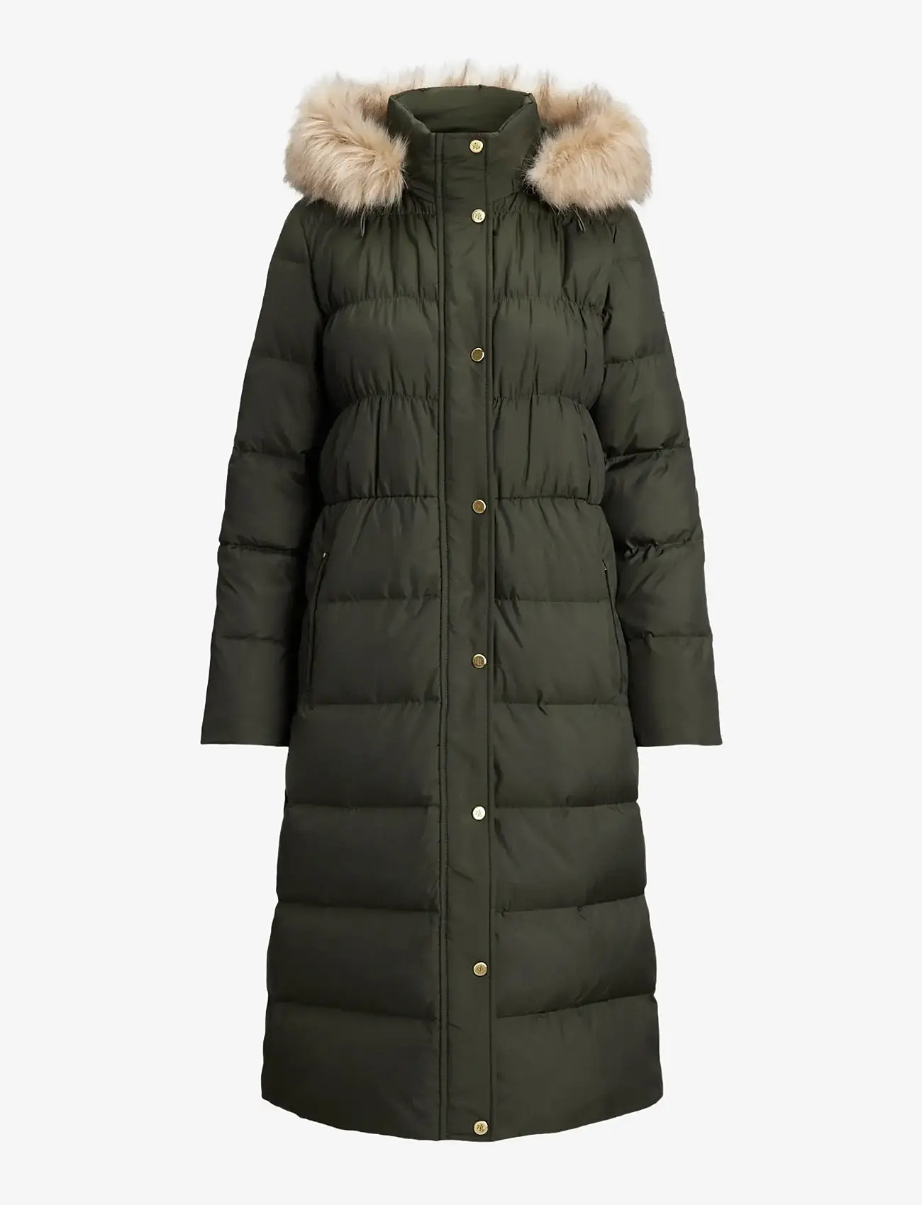 Lauren Ralph Lauren - Faux-Fur-Trim Hooded Down Coat - daunenmäntel - litchfield loden - 1