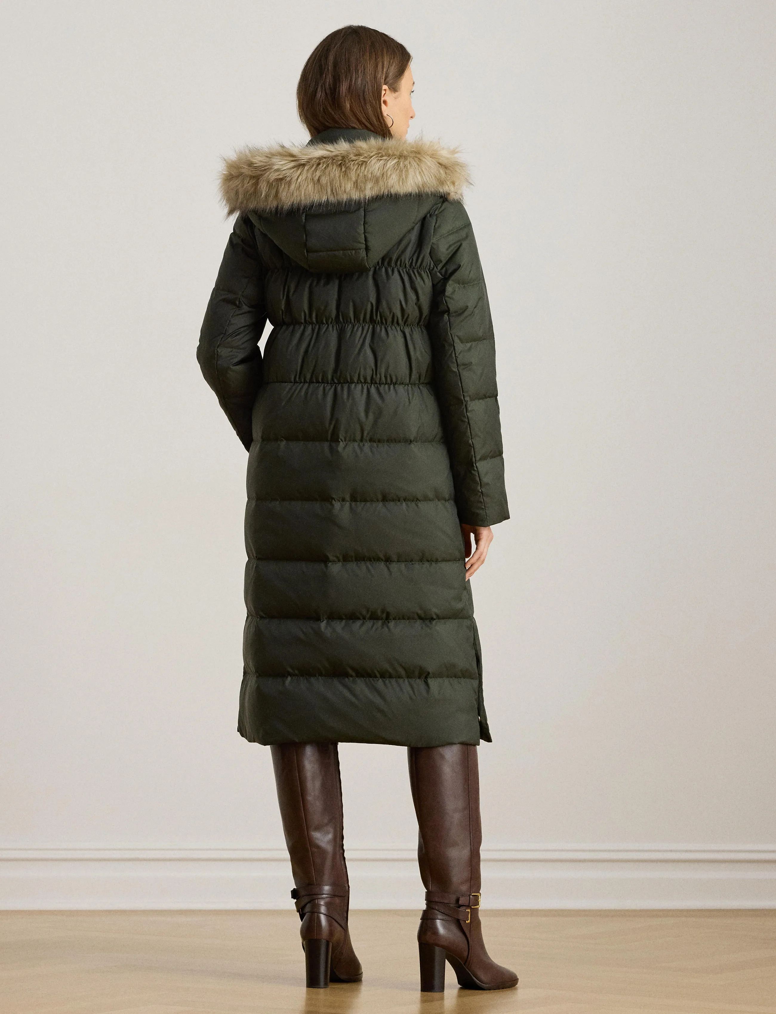Lauren Ralph Lauren - Faux-Fur-Trim Hooded Down Coat - vinterjakker - litchfield loden - 2