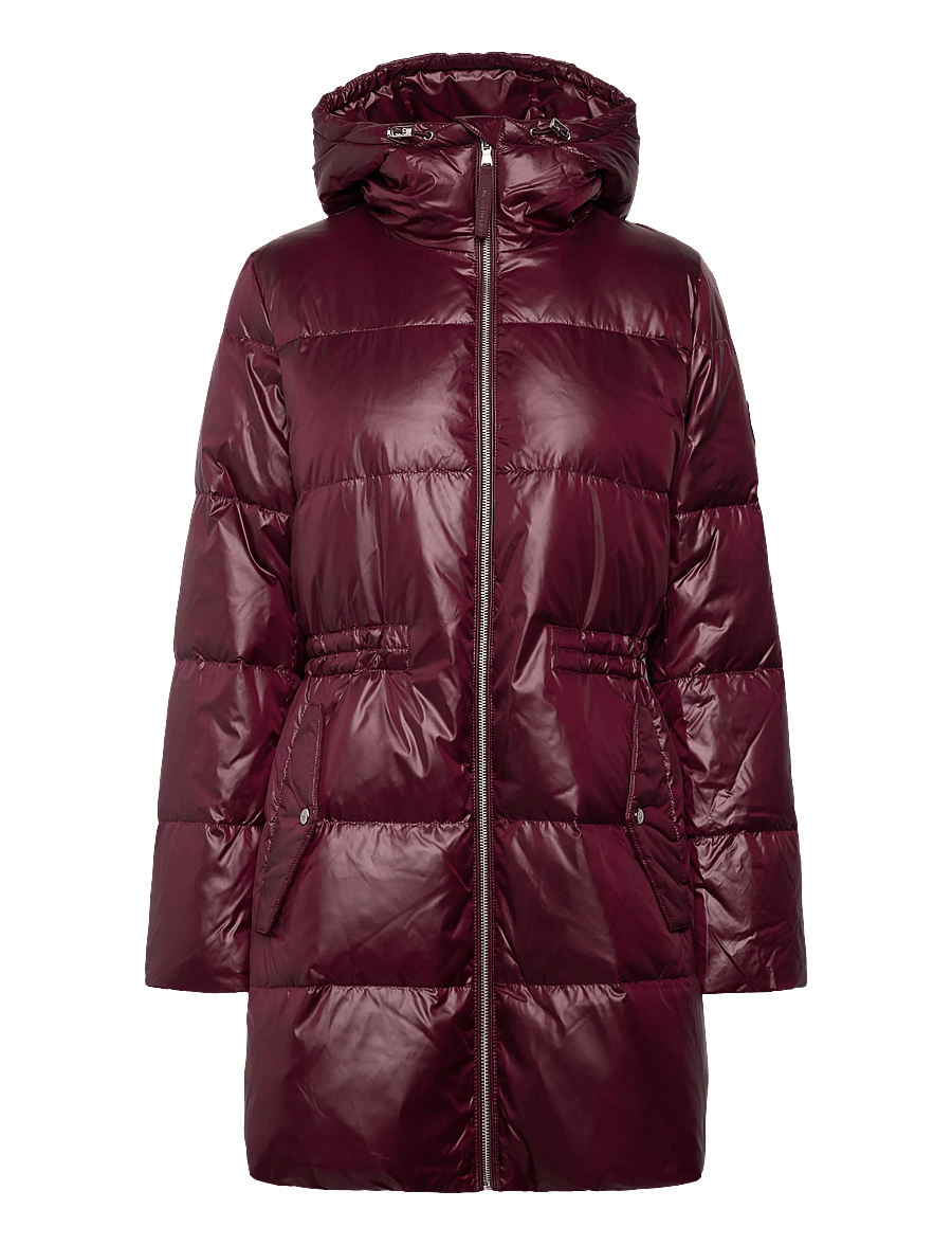 Lauren Ralph Lauren - Hooded Channel-Quilted Down Coat - vinterjackor - dark garnet - 1