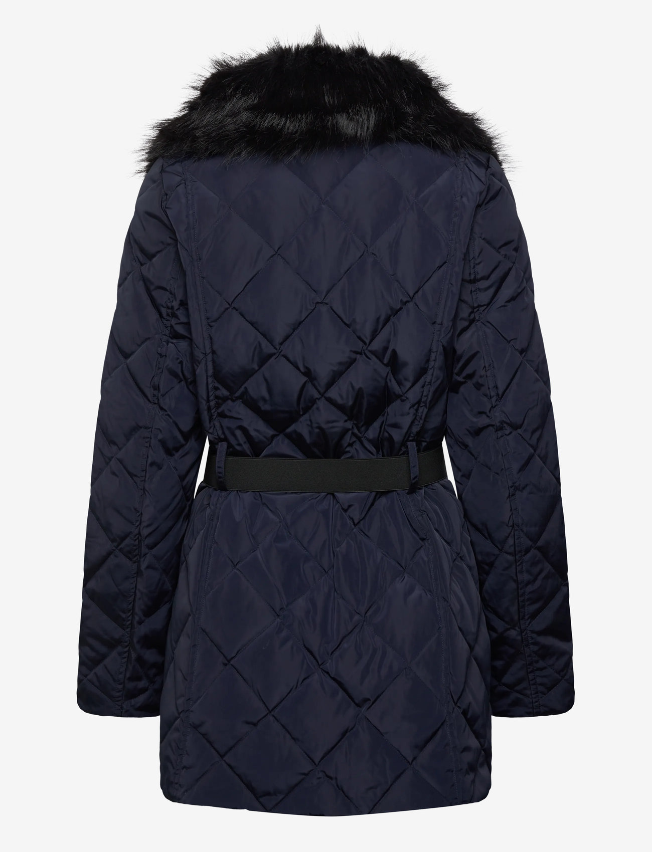 Lauren Ralph Lauren - Faux-Fur-Trim Diamond-Quilted Down Coat - uldfrakker - dk navy - 3