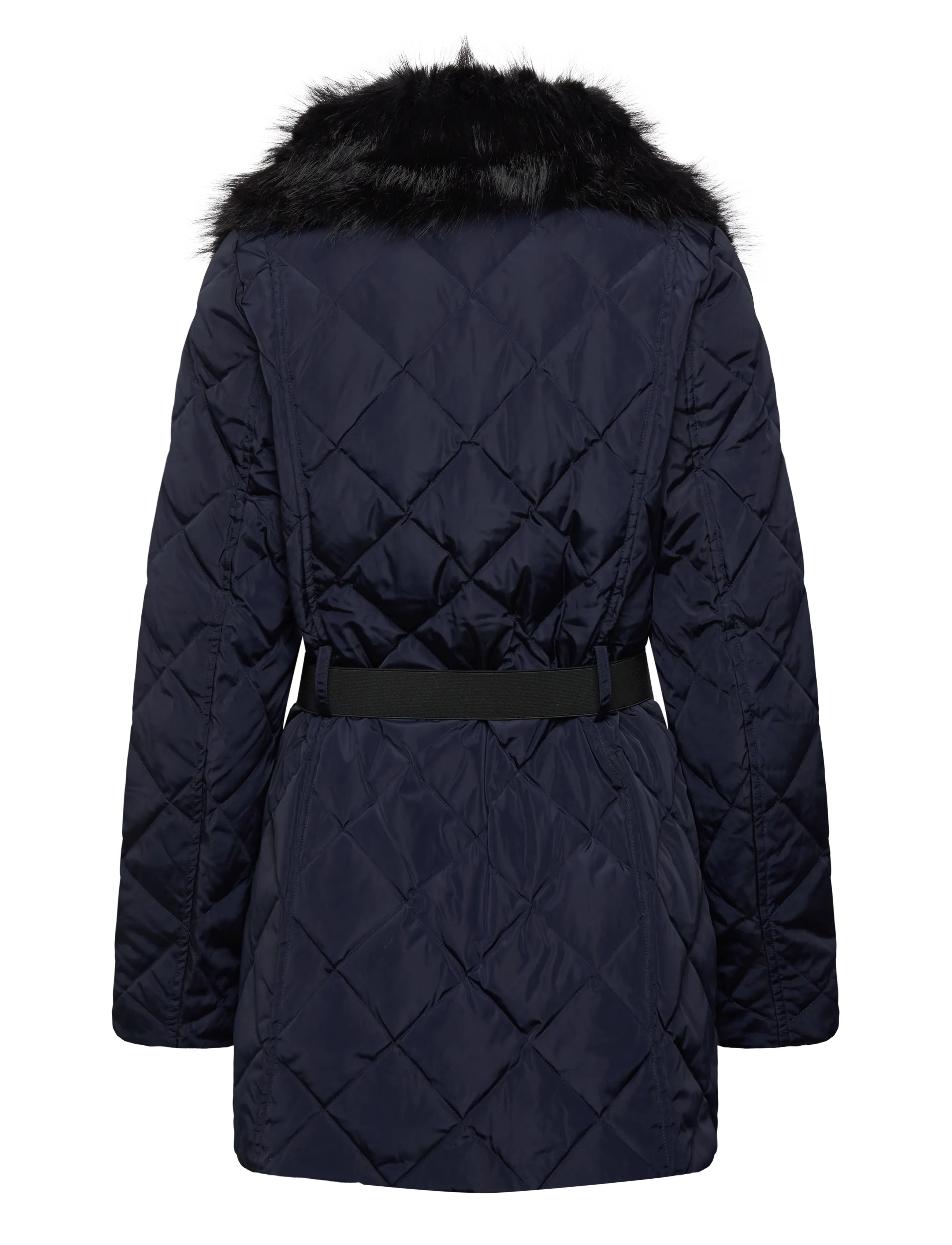 Lauren Ralph Lauren - Faux-Fur-Trim Diamond-Quilted Down Coat - dk navy - 3
