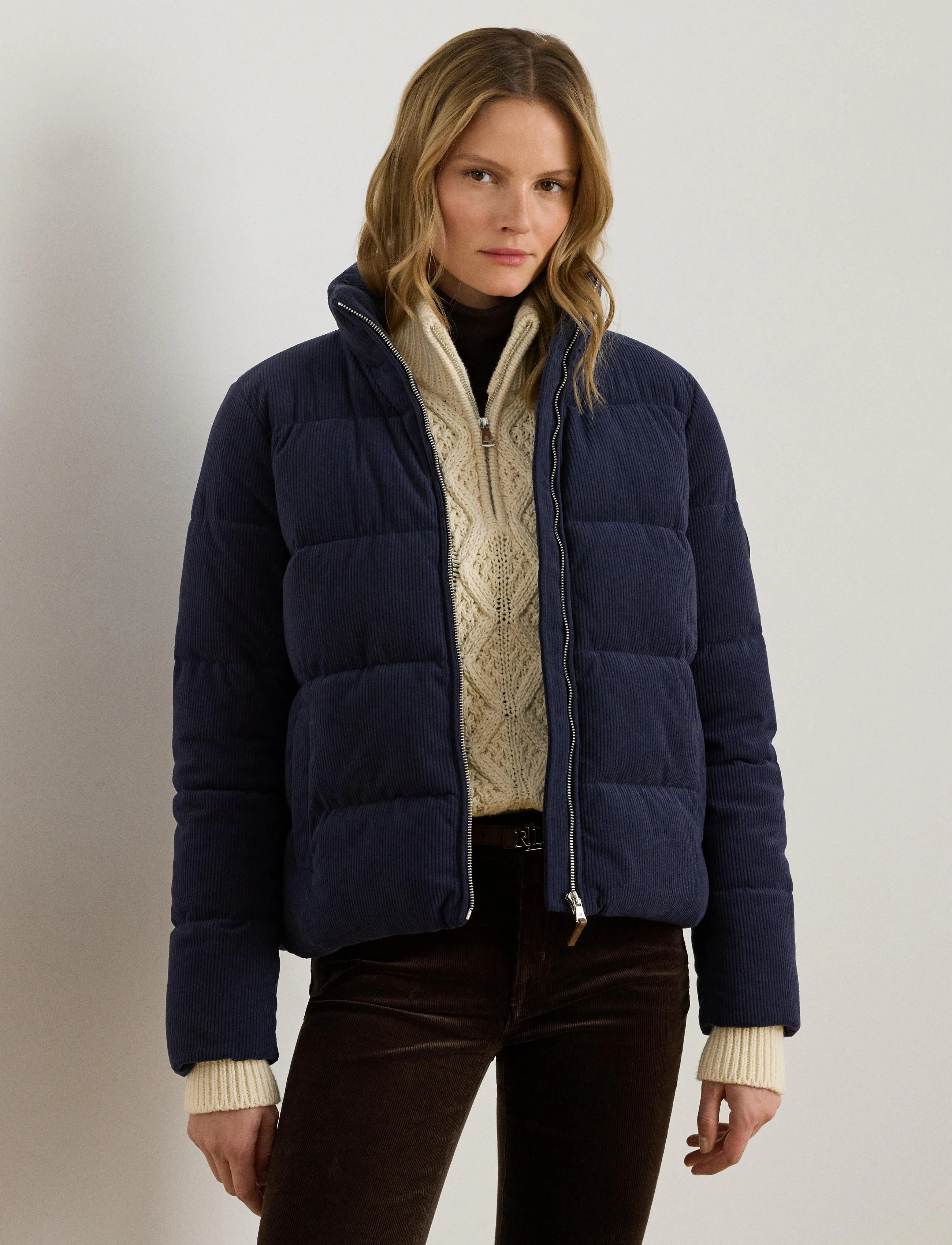 Lauren Ralph Lauren - Corduroy Quilted Puffer Jacket - vestes d'hiver - dk navy - 3