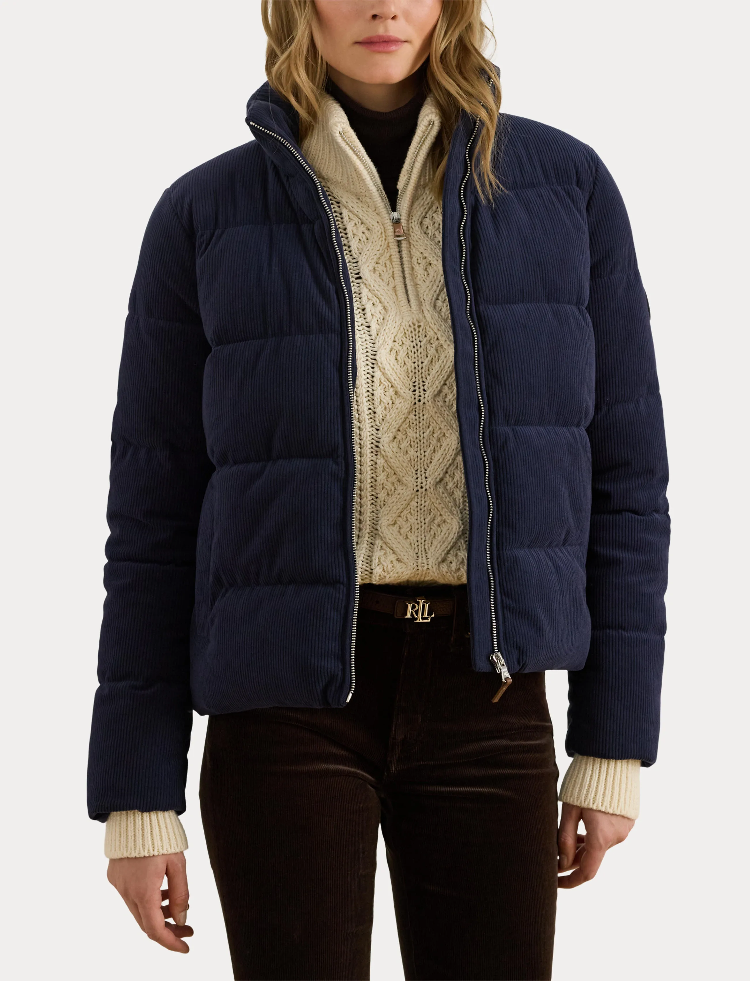 Lauren Ralph Lauren - Corduroy Quilted Puffer Jacket - vestes d'hiver - dk navy - 5