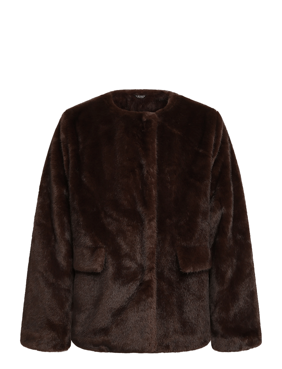 Lauren Ralph Lauren - Faux-Fur Coat - fuskpäls - circuit brown - 1