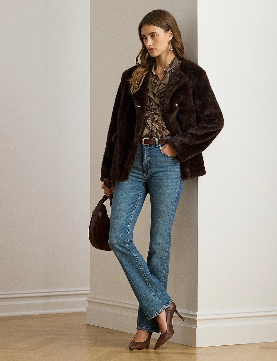 Lauren Ralph Lauren - Faux-Fur Coat - fuskpäls - circuit brown - 0