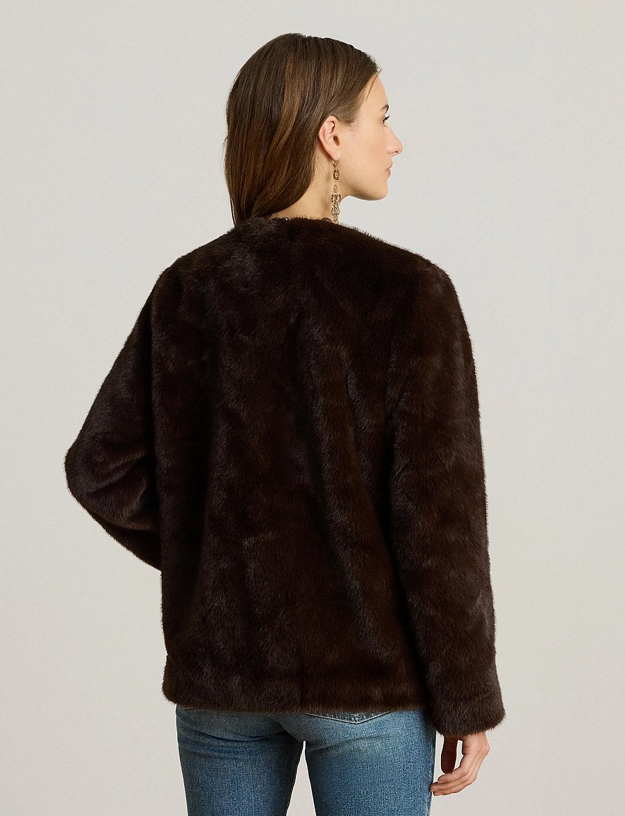 Lauren Ralph Lauren - Faux-Fur Coat - fuskpäls - circuit brown - 3