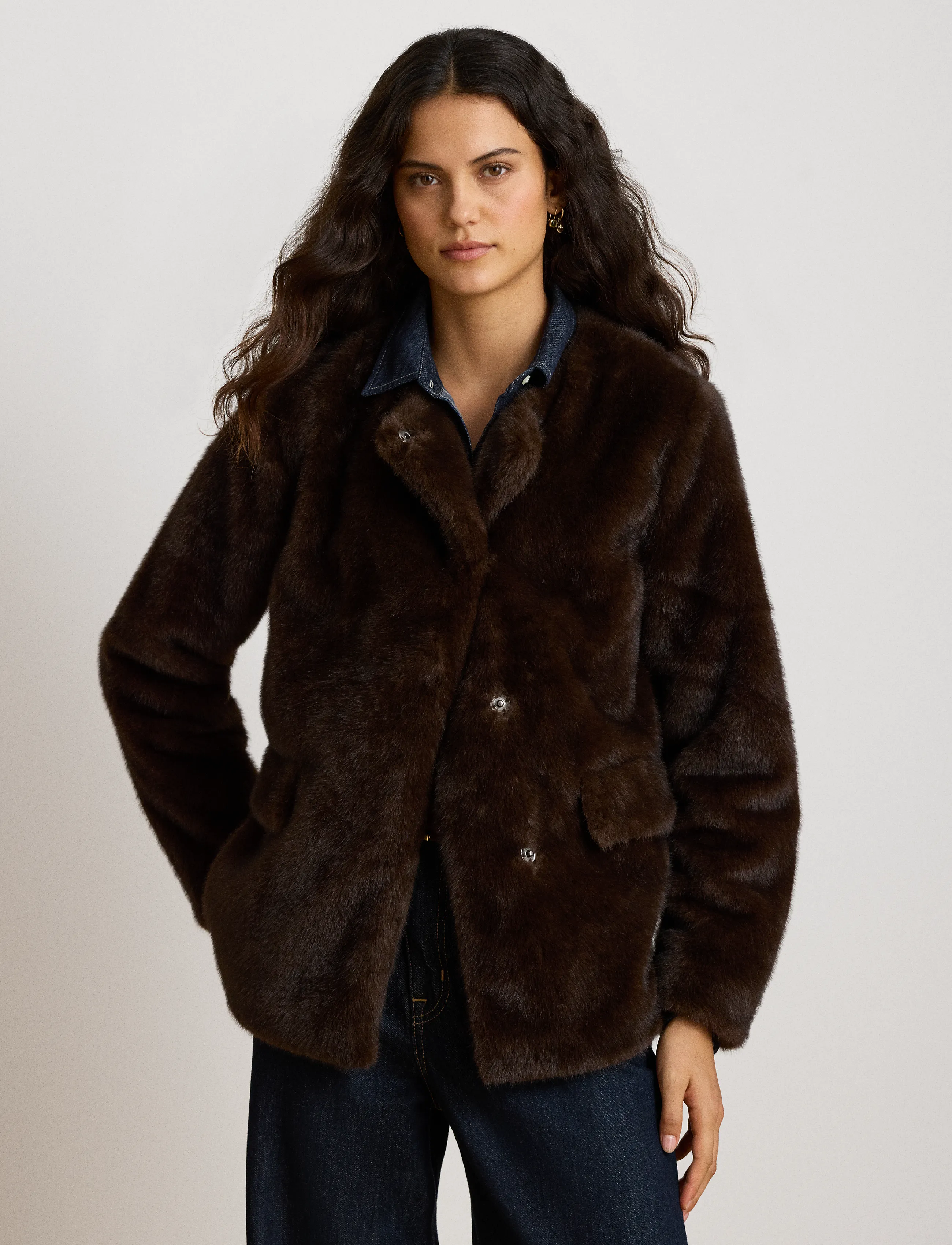 Lauren Ralph Lauren - Faux-Fur Coat - faux fur jakker - circuit brown - 5