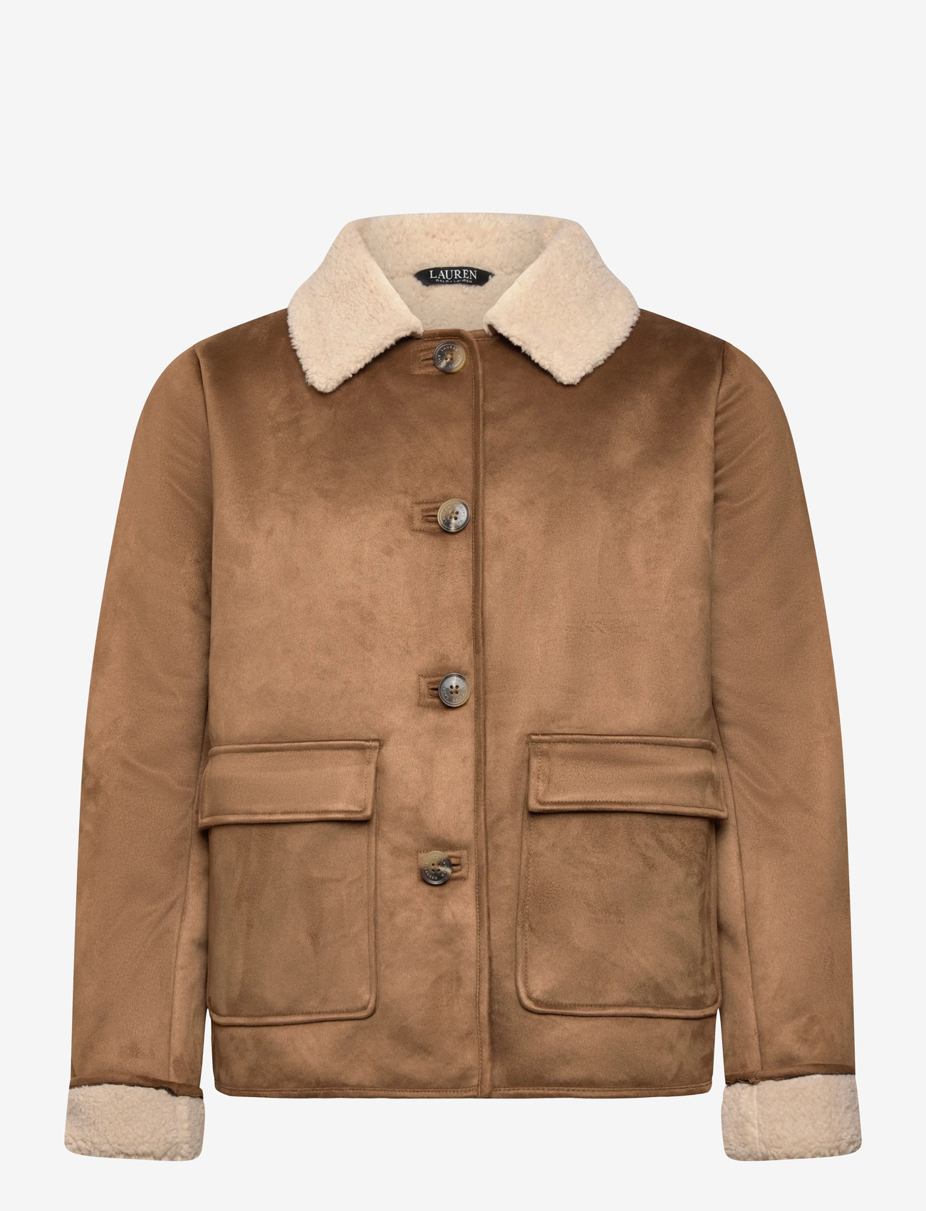 Lauren Ralph Lauren - Faux-Shearling-Suede Jacket - fake fur - camel - 0