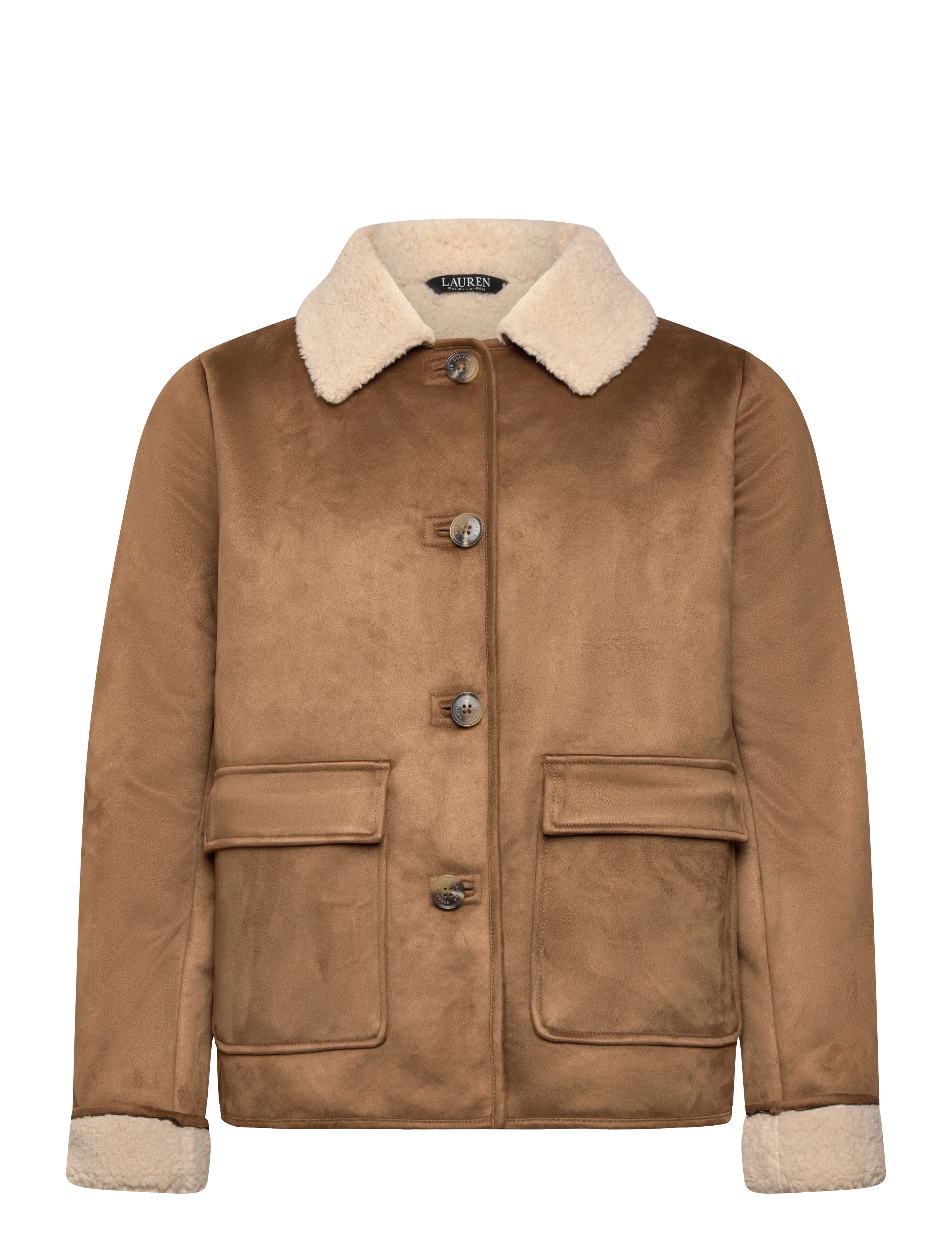 Lauren Ralph Lauren Faux-Shearling-Suede Jacket - Kunstpelz - CAMEL / brown