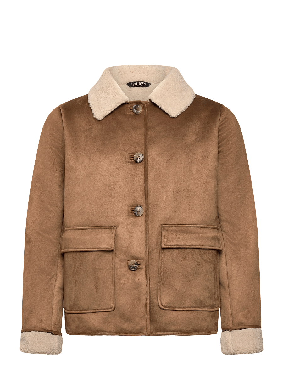 Lauren Ralph Lauren - Faux-Shearling-Suede Jacket - fausse fourrure - camel - 0