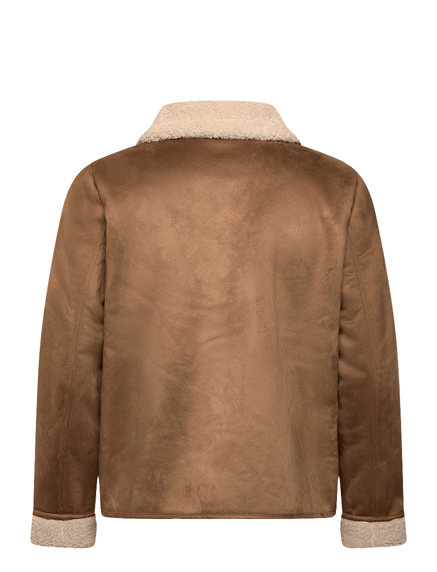 Lauren Ralph Lauren - Faux-Shearling-Suede Jacket - fausse fourrure - camel - 1