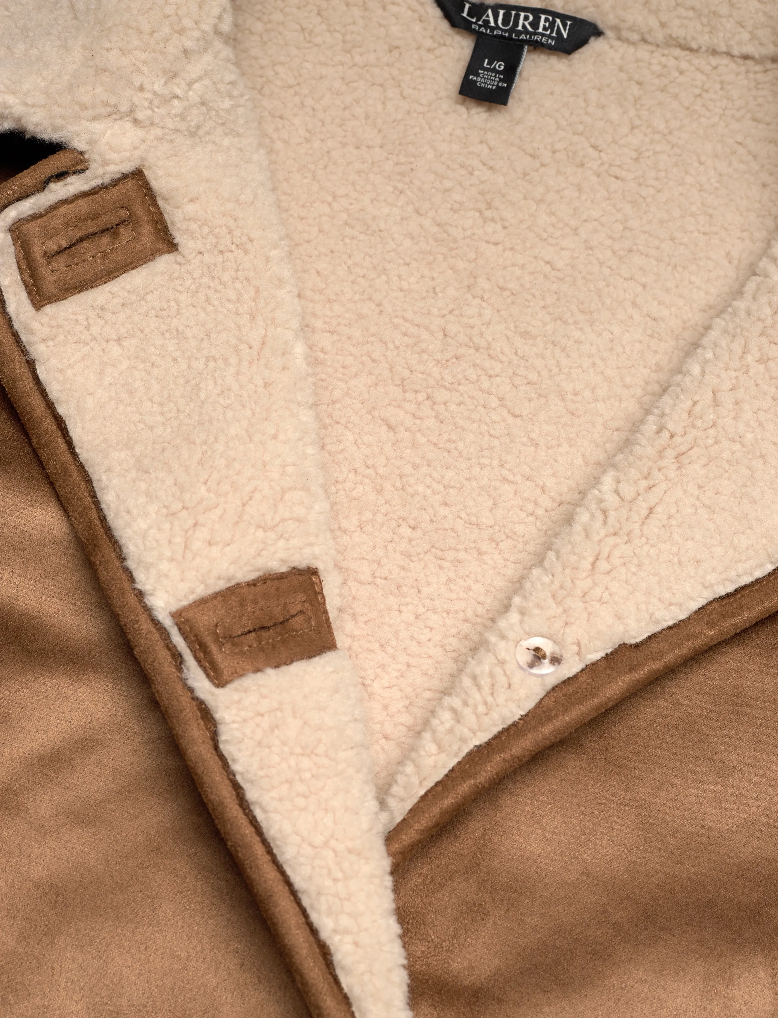 Lauren Ralph Lauren - Faux-Shearling-Suede Jacket - fuskpäls - camel - 2