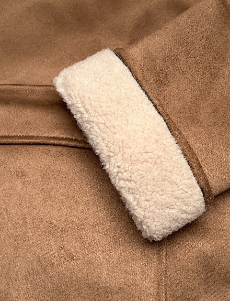 Lauren Ralph Lauren - Faux-Shearling-Suede Jacket - fausse fourrure - camel - 3