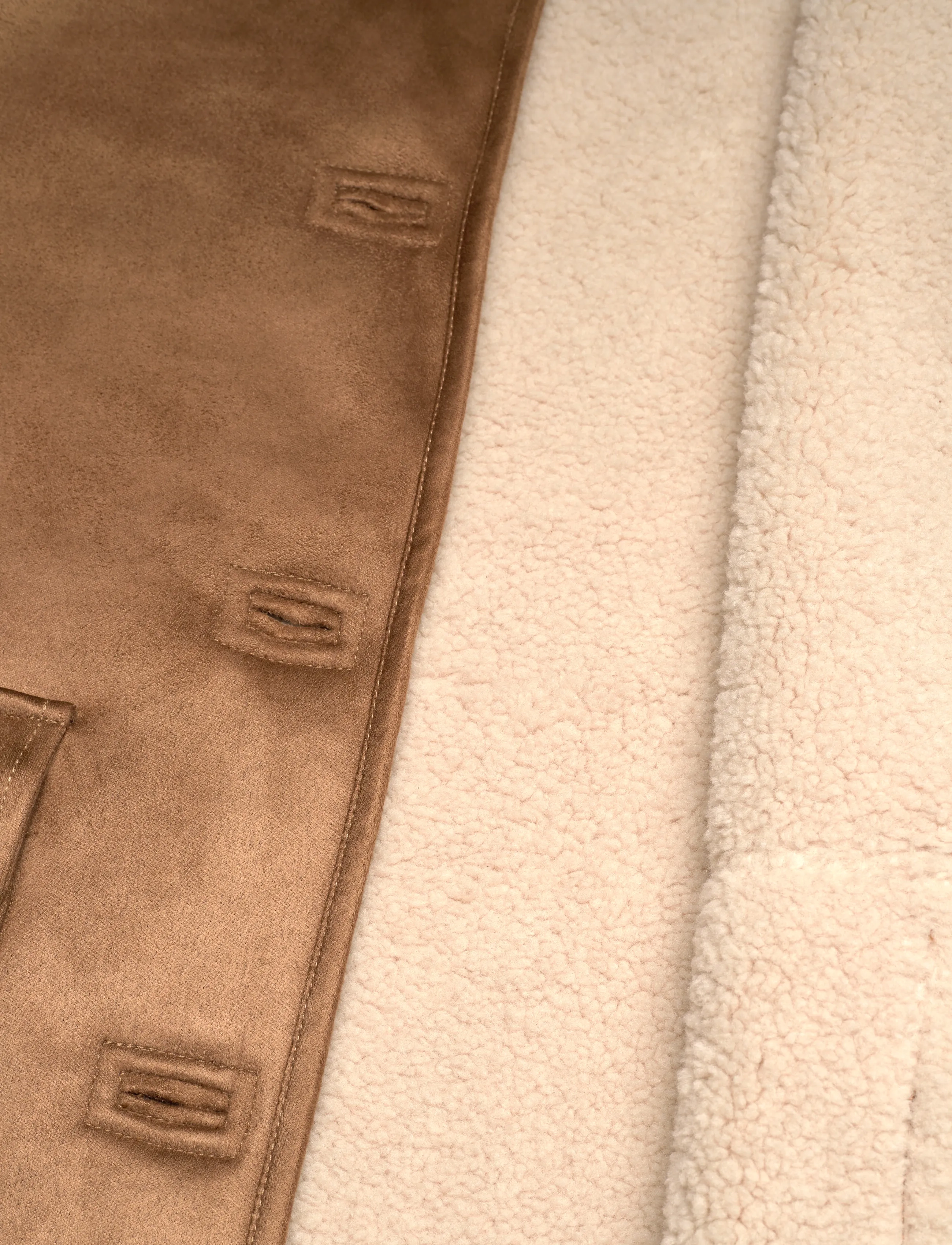 Lauren Ralph Lauren - Faux-Shearling-Suede Jacket - fuskpäls - camel - 4
