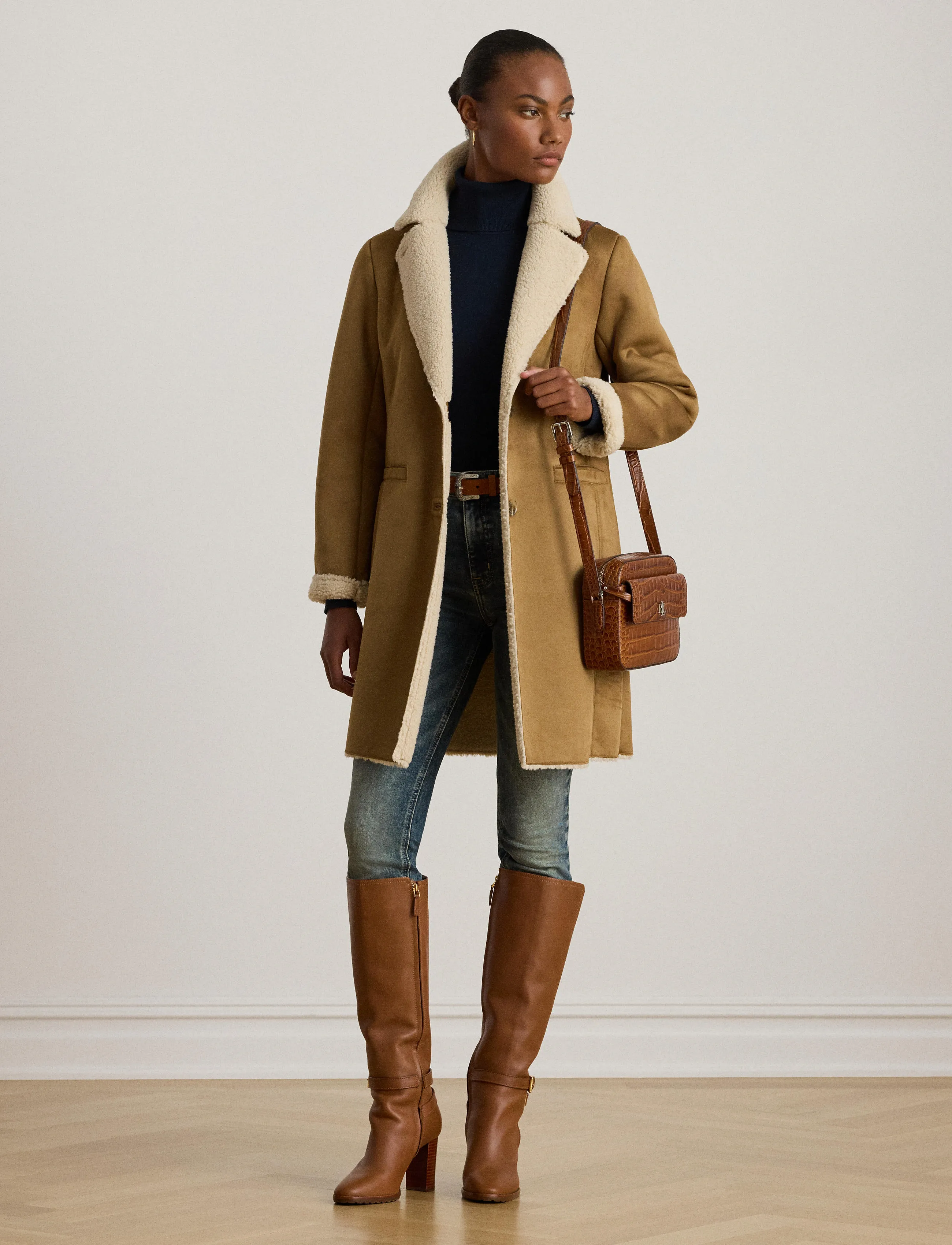 Lauren Ralph Lauren - FAUX SHEARLING-FX SHEARLING SB 35" - camel - 3