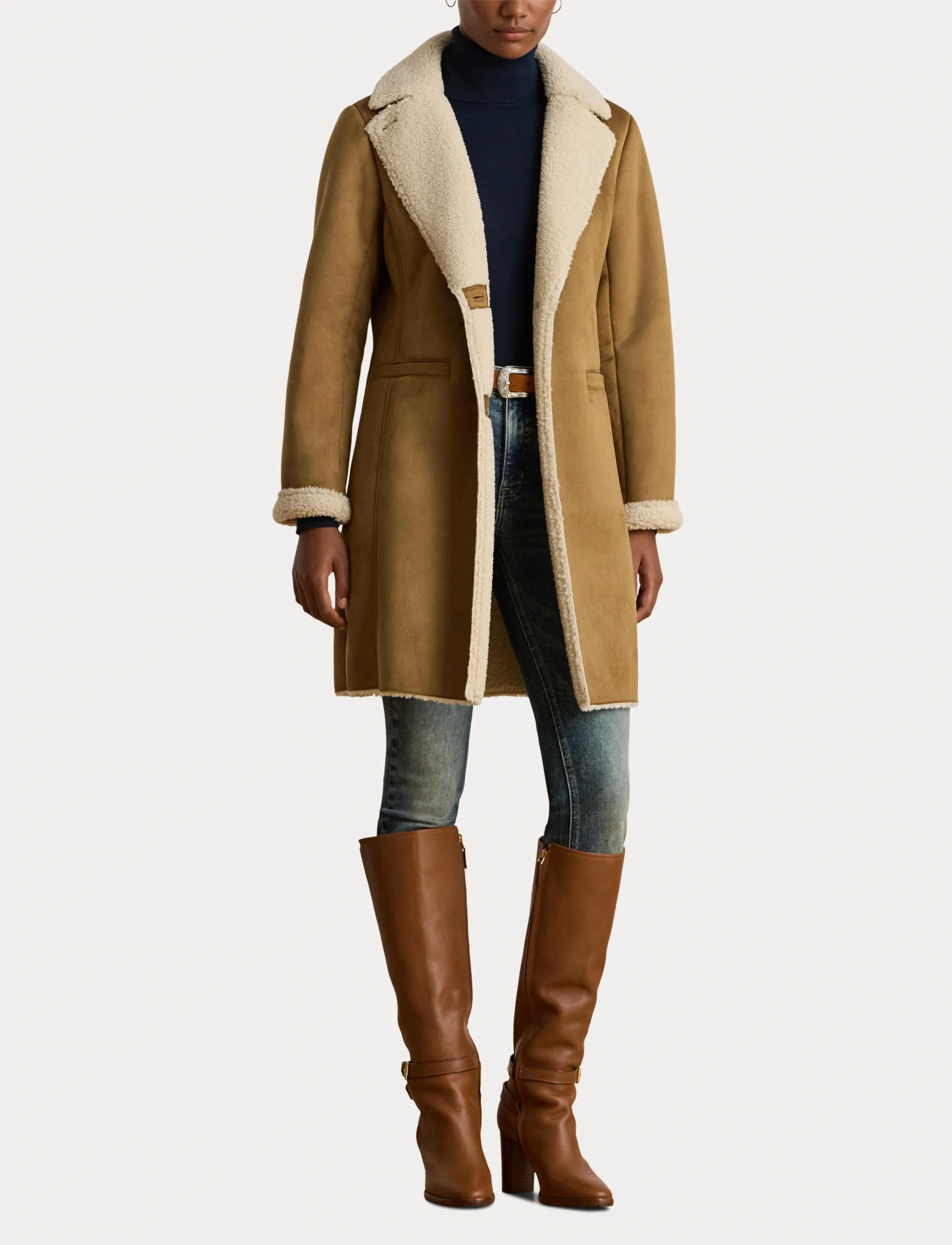 Lauren Ralph Lauren - FAUX SHEARLING-FX SHEARLING SB 35" - camel - 4