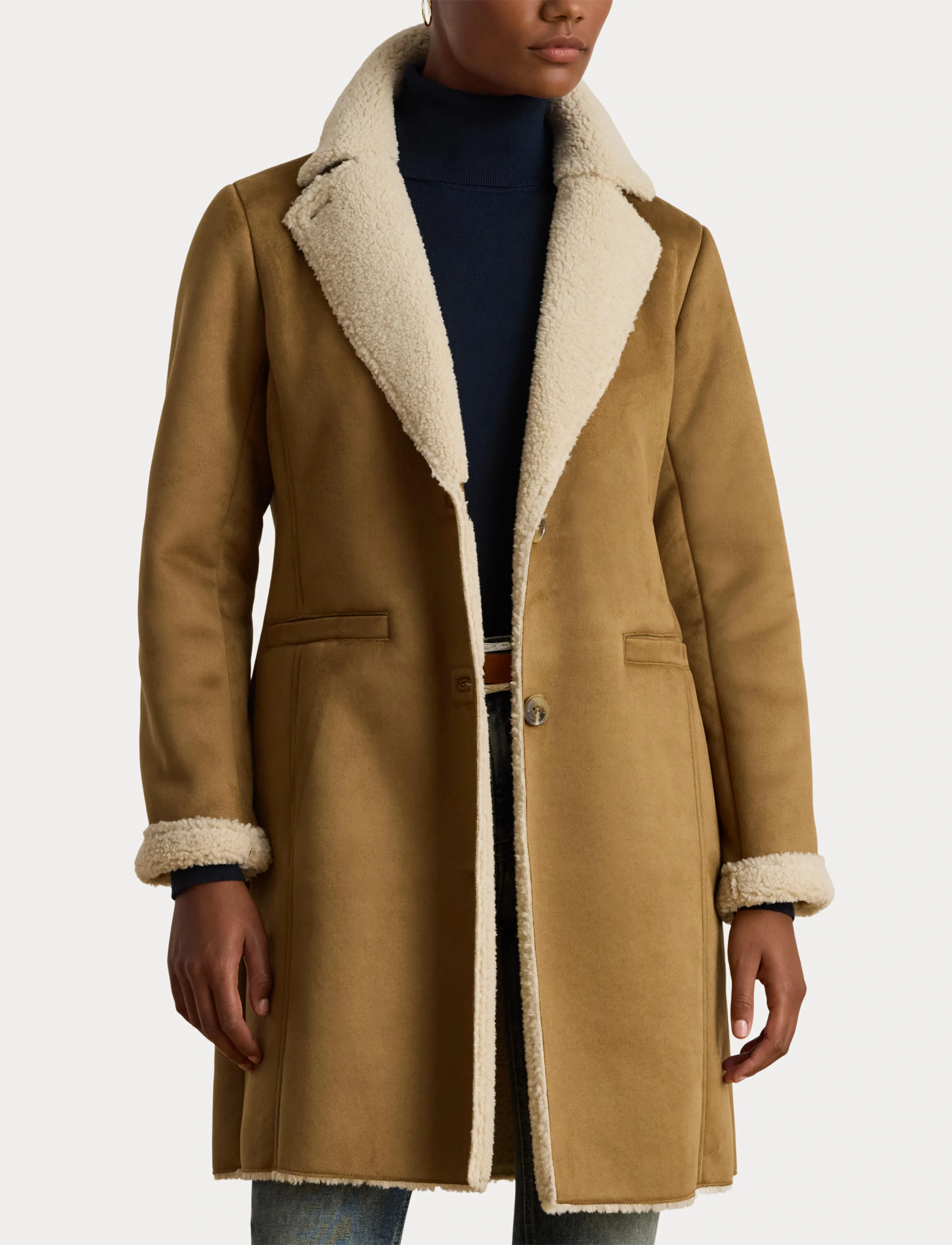 Lauren Ralph Lauren - FAUX SHEARLING-FX SHEARLING SB 35" - camel - 5