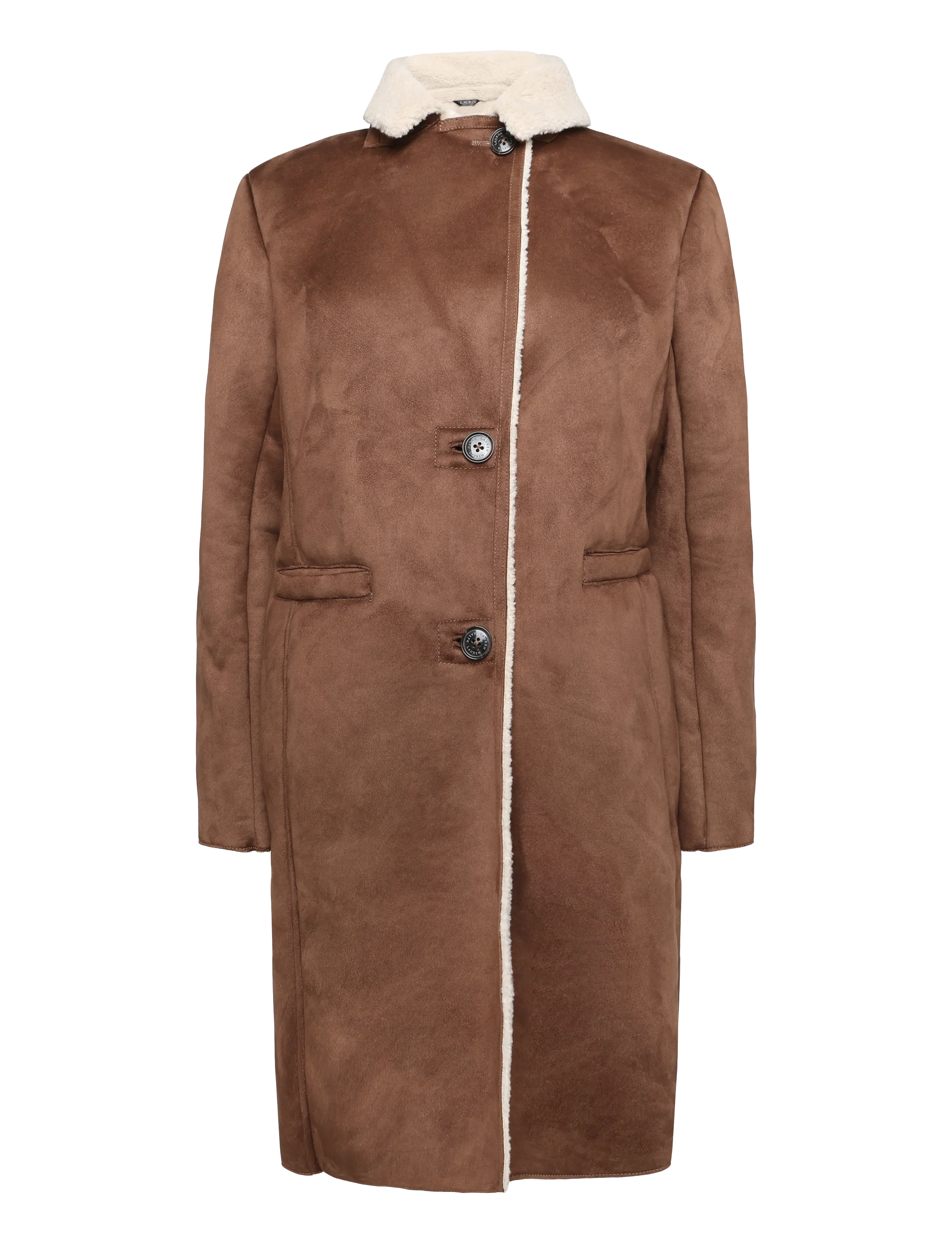Lauren Ralph Lauren - Faux-Shearling-Suede Coat - lederjacken - tobacco - 2