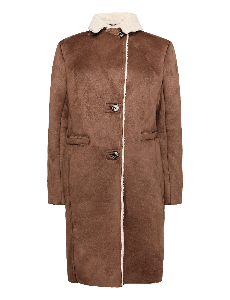 Lauren Ralph Lauren - Faux-Shearling-Suede Coat - lederjacken - tobacco - 2