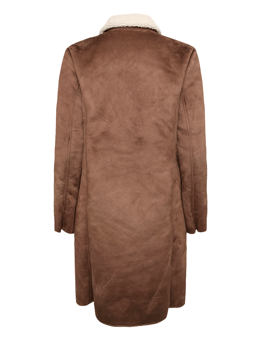 Lauren Ralph Lauren - Faux-Shearling-Suede Coat - lederjacken - tobacco - 3
