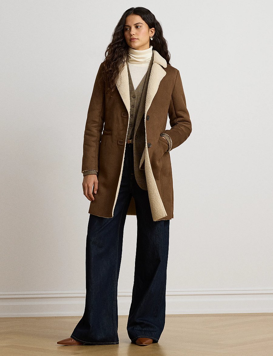 Lauren Ralph Lauren - Faux-Shearling-Suede Coat - coats - tobacco - 0