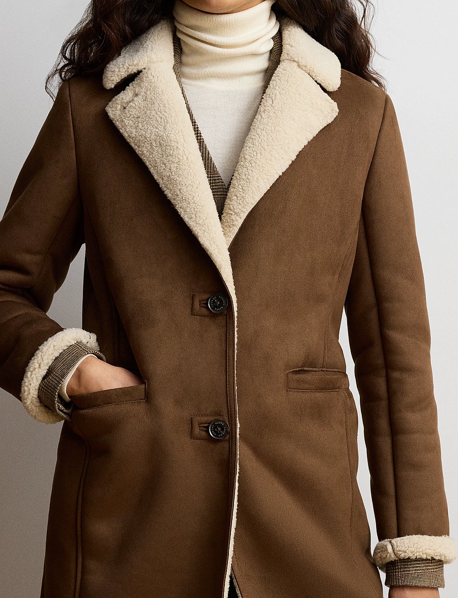 Lauren Ralph Lauren - Faux-Shearling-Suede Coat - coats - tobacco - 3