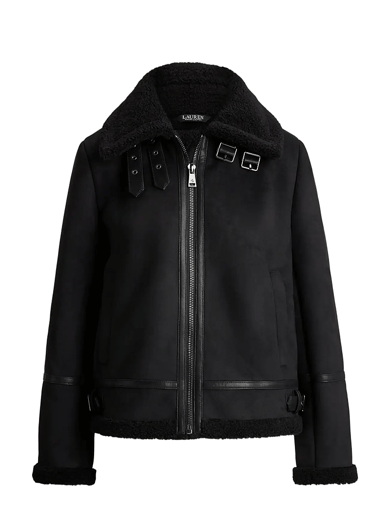 Lauren Ralph Lauren - Buckle-Trim Faux-Suede Jacket - lendurijakid - black - 1