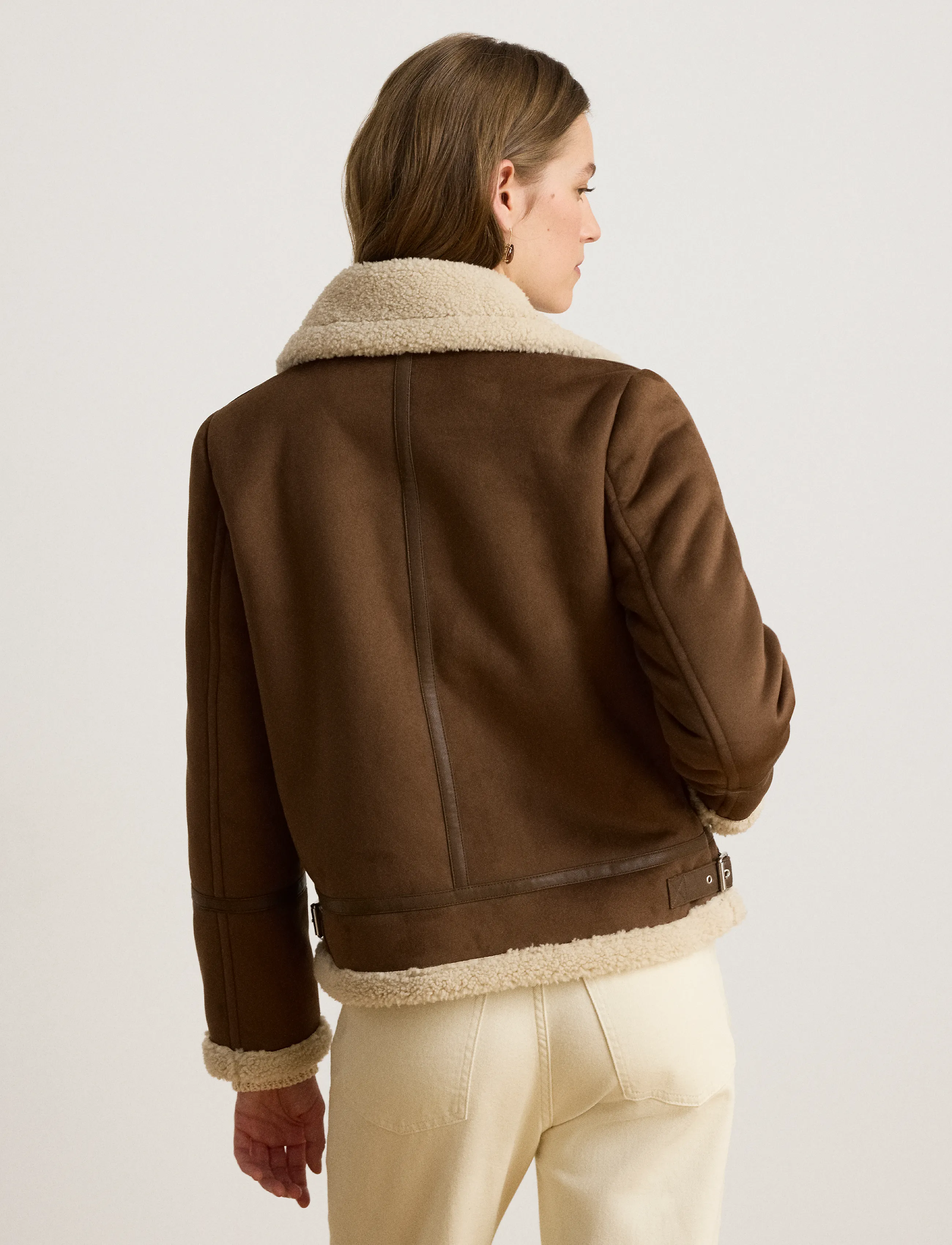 Lauren Ralph Lauren - Buckle-Trim Faux-Suede Jacket - bomberjakid - tobacco - 3