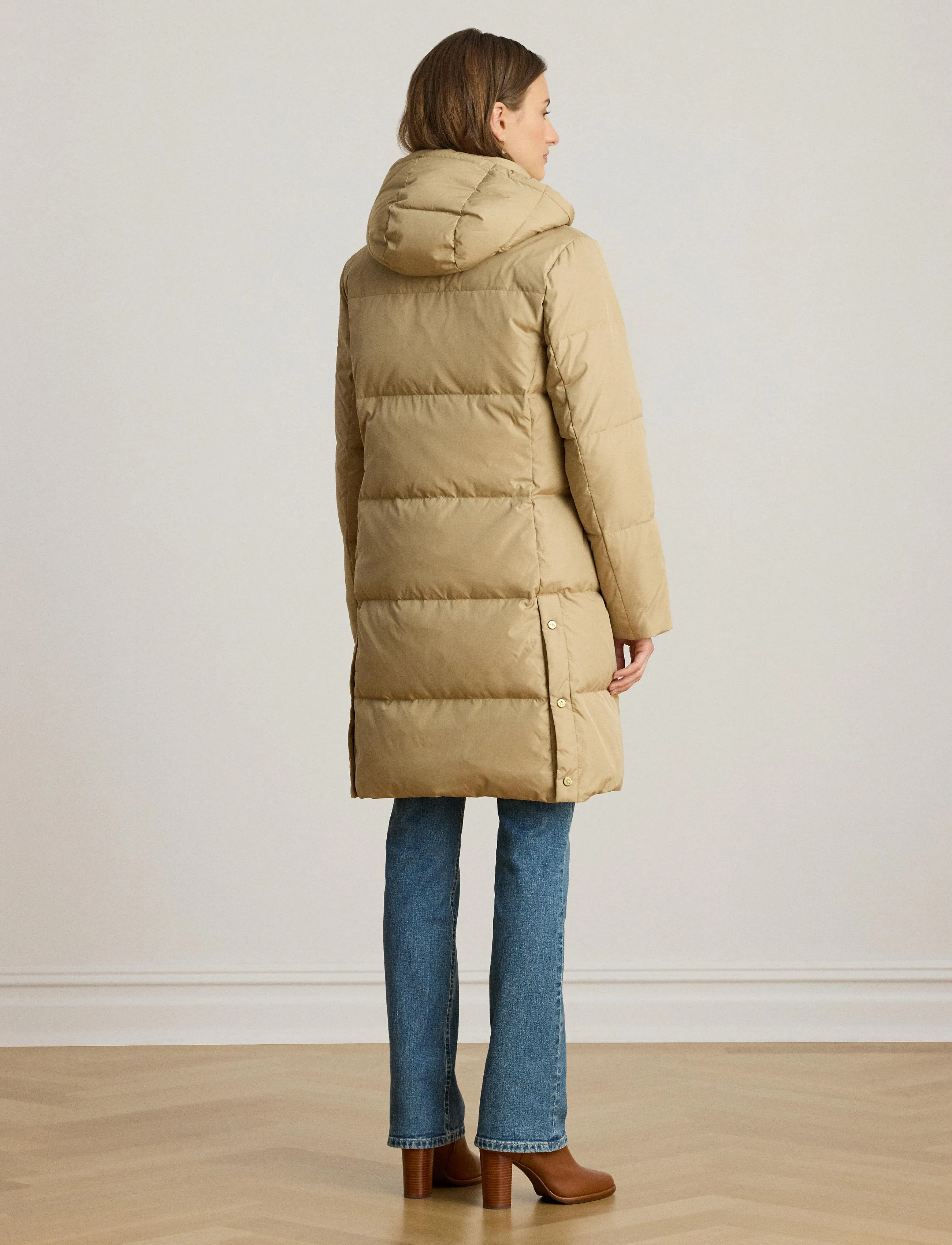 Lauren Ralph Lauren - Crest-Patch Hooded Quilted Down Coat - winter jacket - birch tan - 2