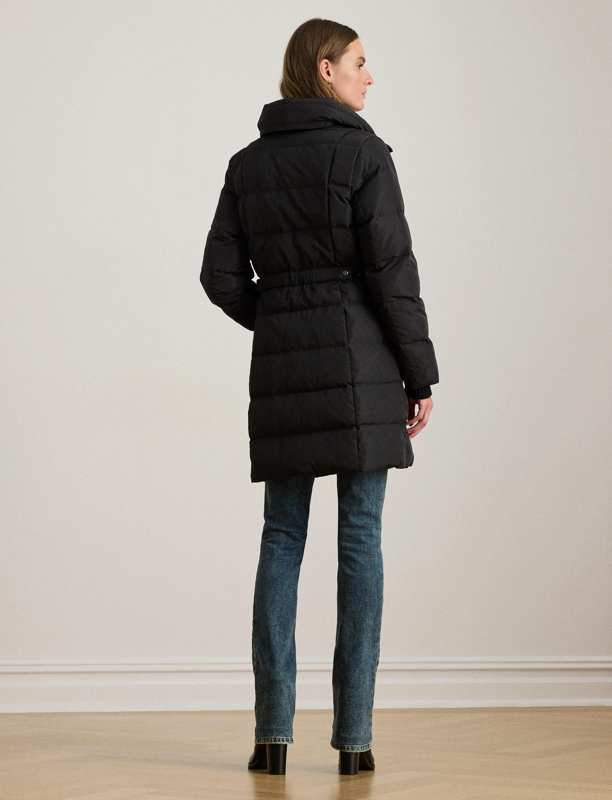 Lauren Ralph Lauren - Crest-Patch Hooded Quilted Down Coat - vinterjakker - black - 3