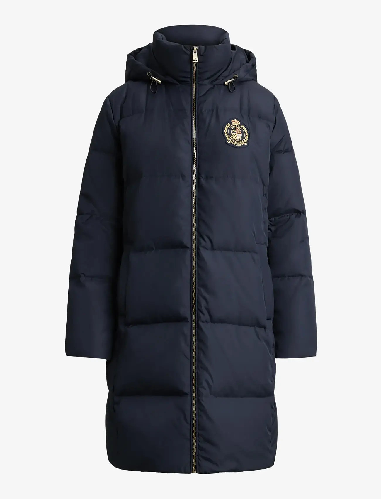 Lauren Ralph Lauren - Crest-Patch Hooded Quilted Down Coat - ullkappor - dk navy - 1