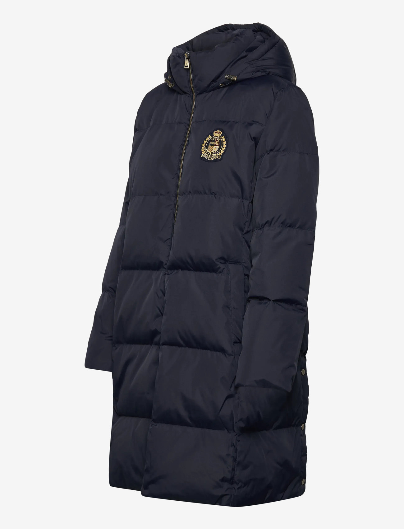 Lauren Ralph Lauren - Crest-Patch Hooded Quilted Down Coat - ullkappor - dk navy - 4
