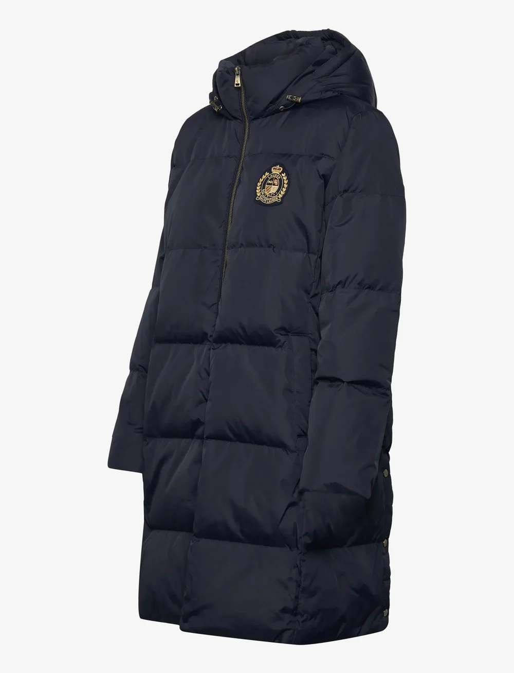 Lauren Ralph Lauren - Crest-Patch Hooded Quilted Down Coat - uldfrakker - dk navy - 4