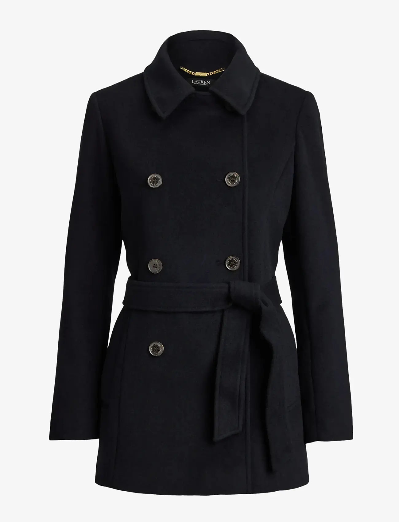 Lauren Ralph Lauren - Double-Breasted Belted Wool-Blend Coat - vinterjakker - regal navy - 1