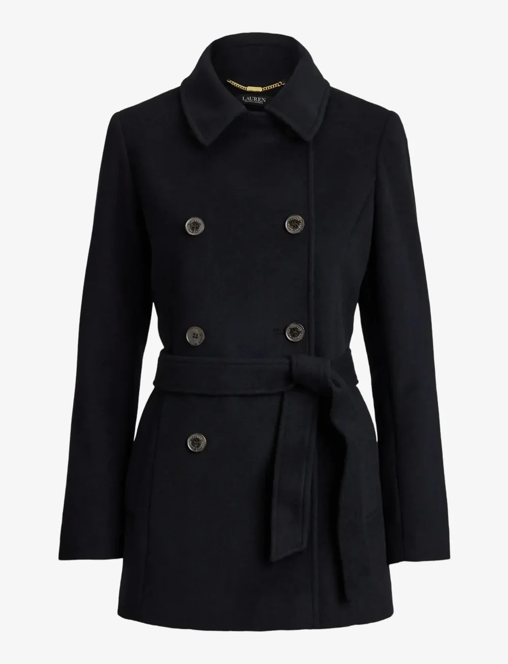 Lauren Ralph Lauren - CASHMERE BLEND-WOOL DB BELTED 30" - trencze - regal navy - 1