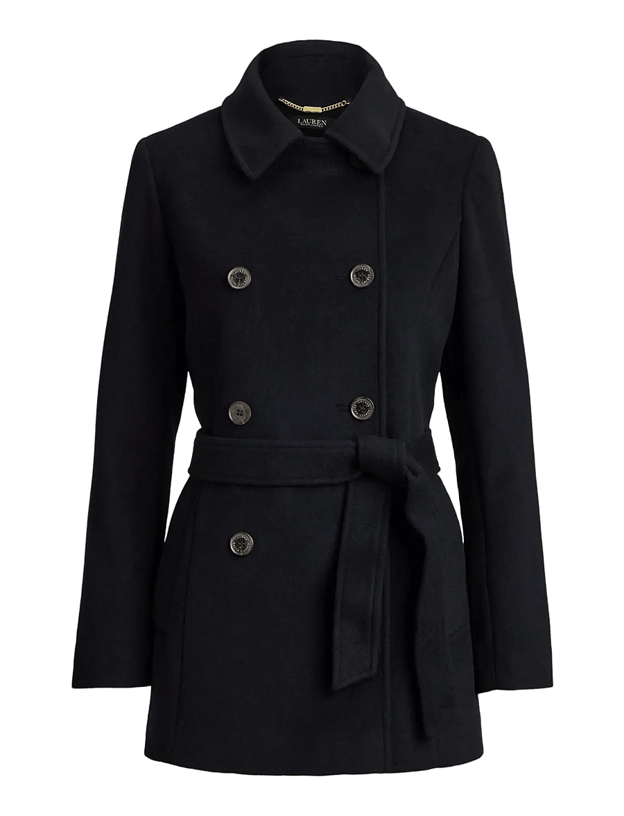 Lauren Ralph Lauren - Double-Breasted Belted Wool-Blend Coat - winterjacken - regal navy - 1