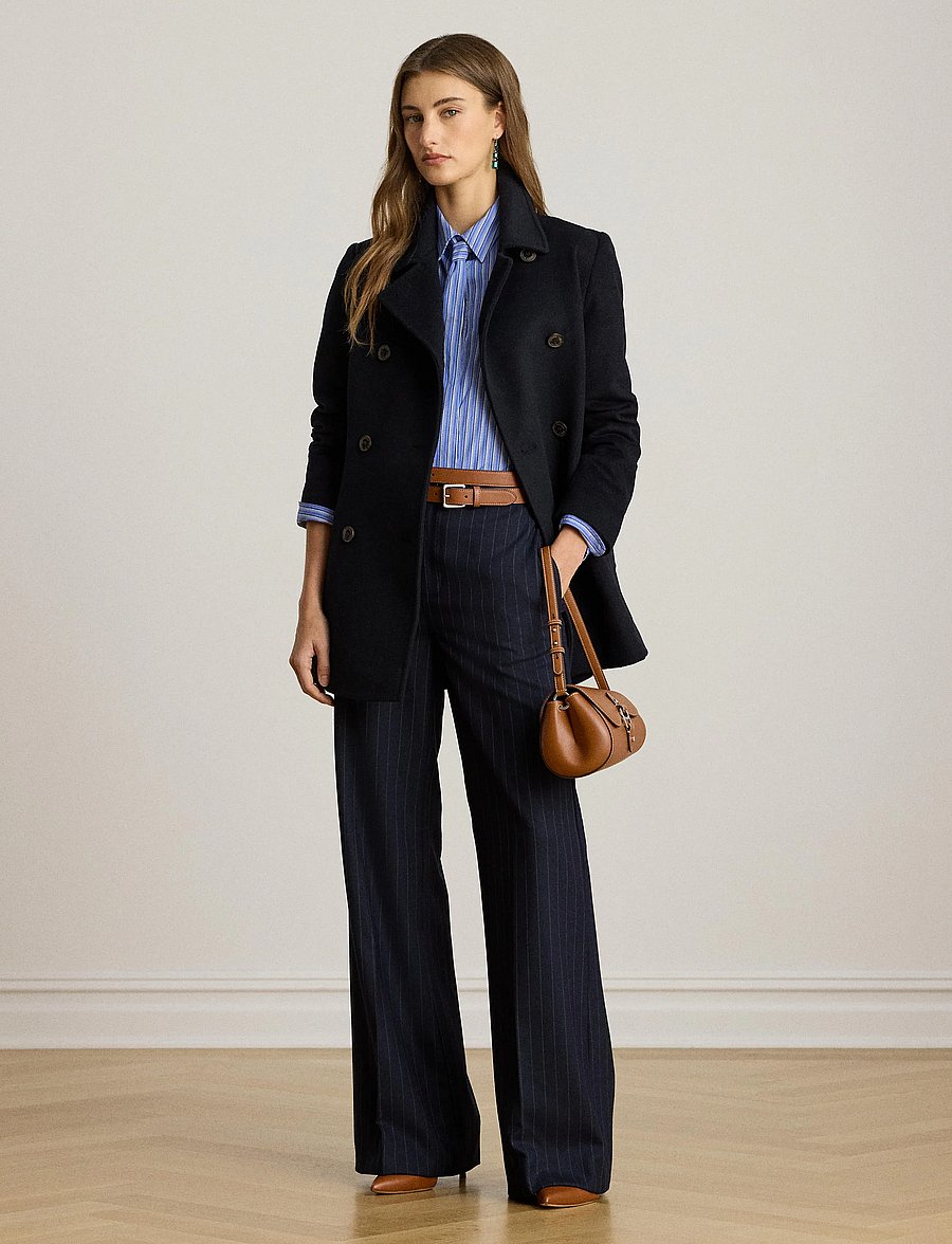 Lauren Ralph Lauren - Double-Breasted Belted Wool-Blend Coat - winterjacken - regal navy - 0