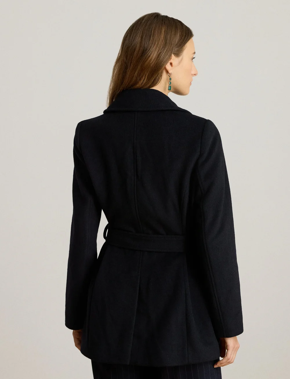 Lauren Ralph Lauren - CASHMERE BLEND-WOOL DB BELTED 30" - trencze - regal navy - 2