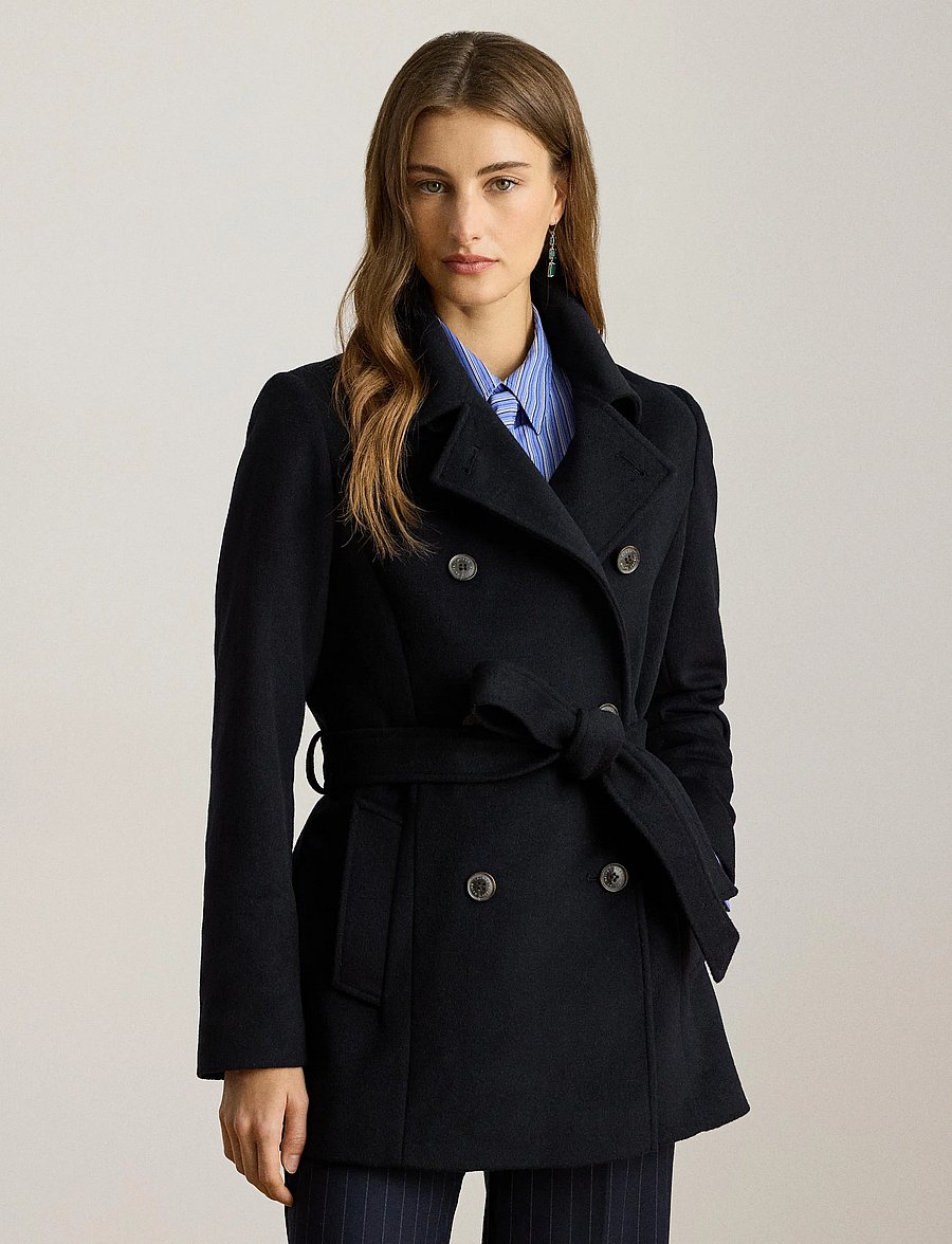 Lauren Ralph Lauren - Double-Breasted Belted Wool-Blend Coat - winterjacken - regal navy - 3